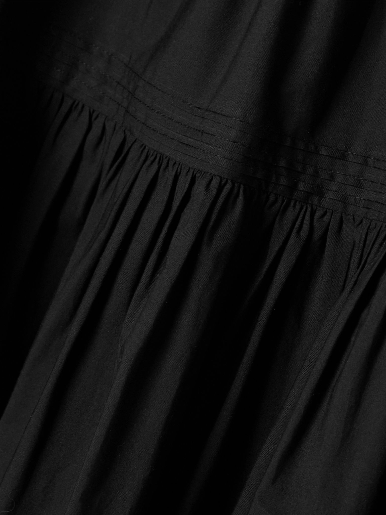 Sebastiane crochet-trimmed organic cotton-poplin midi skirt Black - 4