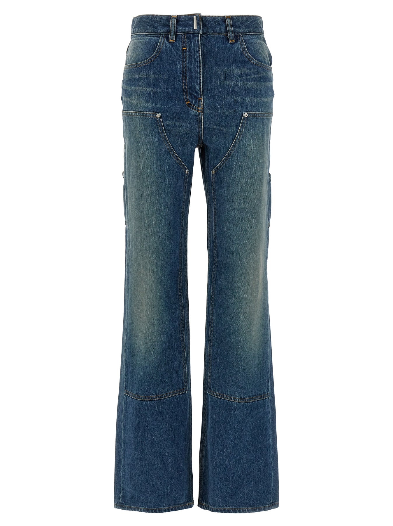 デニム・ジーパン GIVENCHY 'Wide leg' jeans Blue BW512F5Y9K High-rise wide-leg jeans in blue - Givenchy | Mytheresa