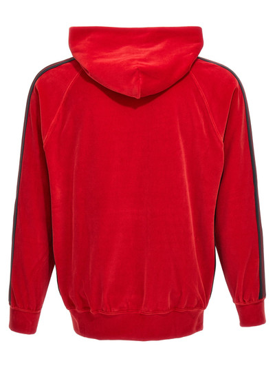 NEEDLES Logo Embroidery Velvet Hoodie Sweatshirt Red outlook