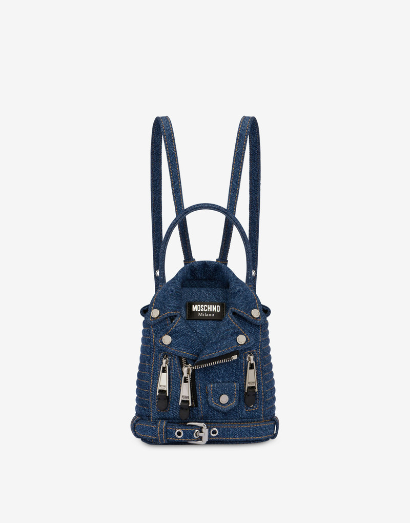 MINI DENIM BIKER BACKPACK 1
