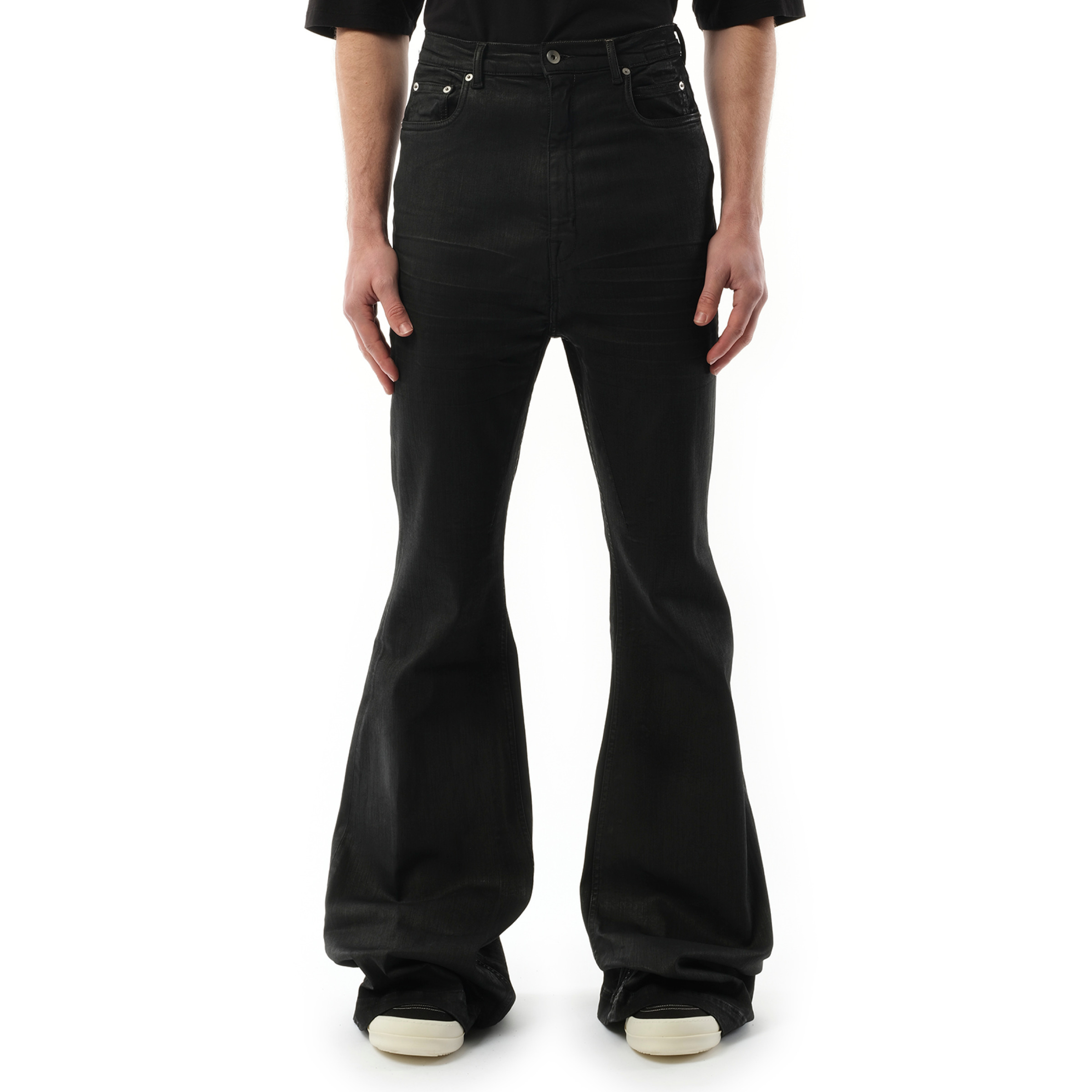 Rick Owens DRKSHDW Bolan Bootcut Denim Pants in Black Wax