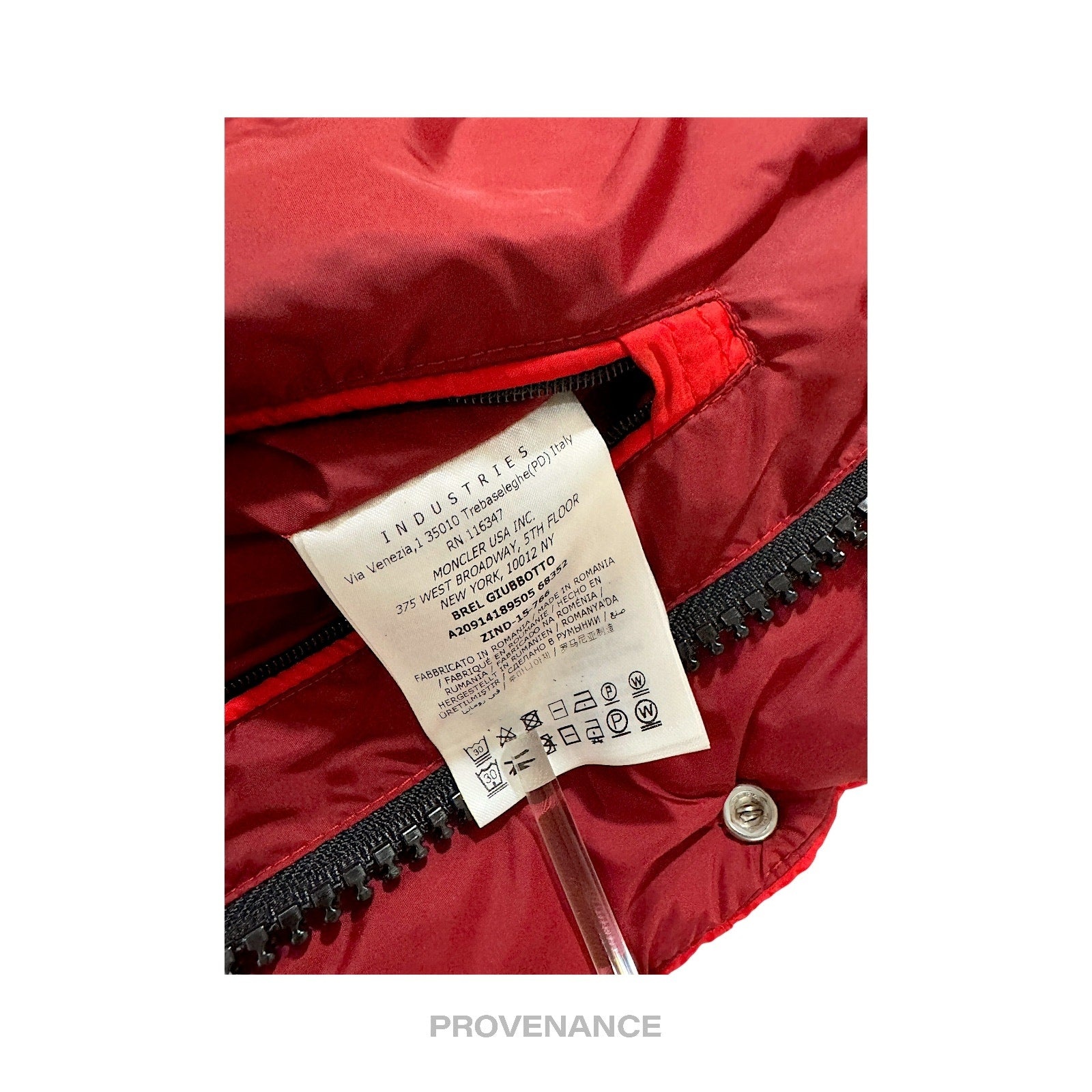 Moncler Brel Down Puffer Bomber Jacket Coat - Red 3 L - 16