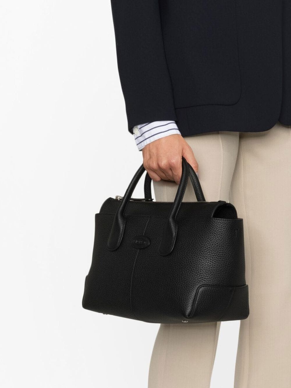 medium Di leather tote bag - 3