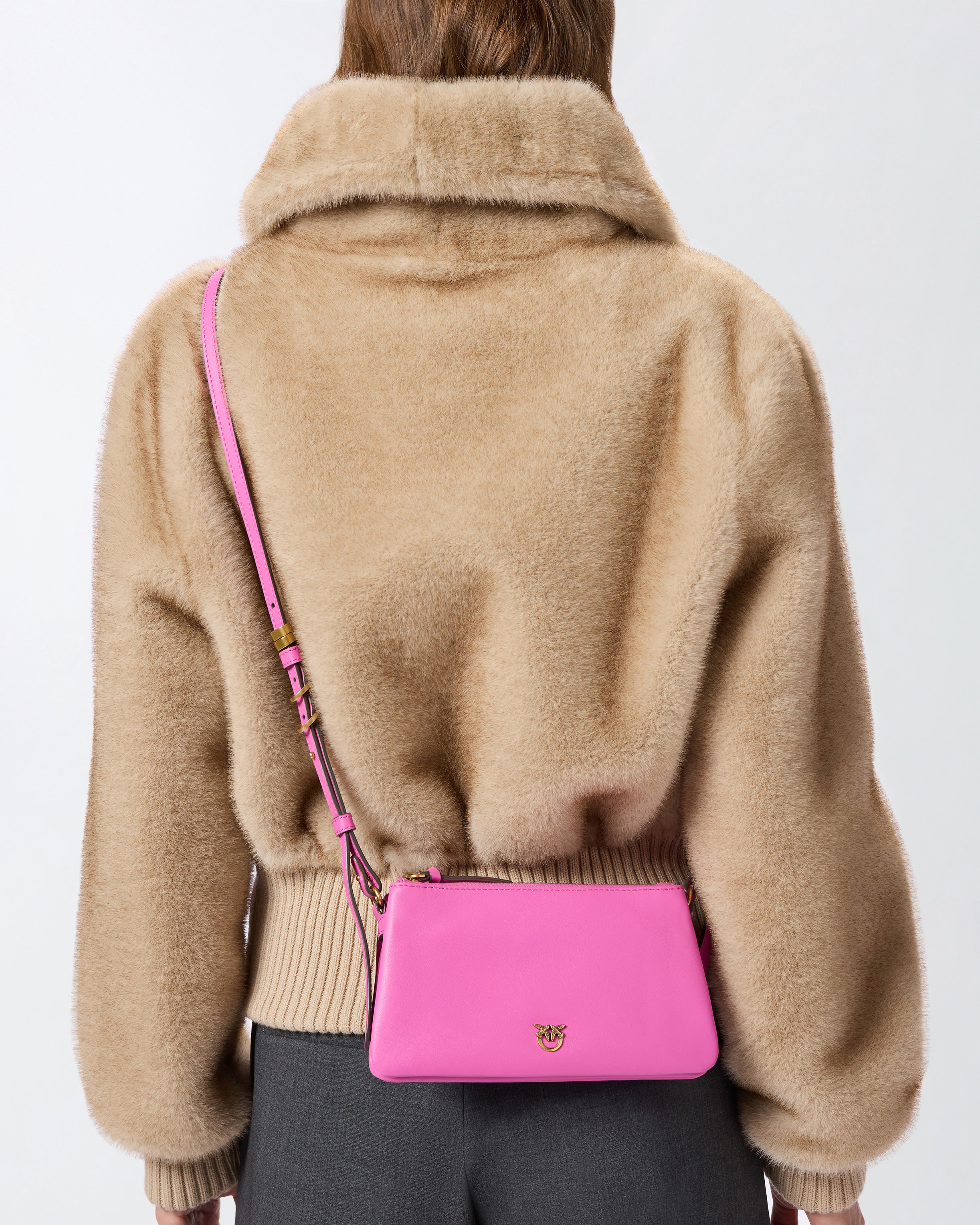 LEATHER MINI DOUBLE BAG WITH SHOULDER STRAP - 5