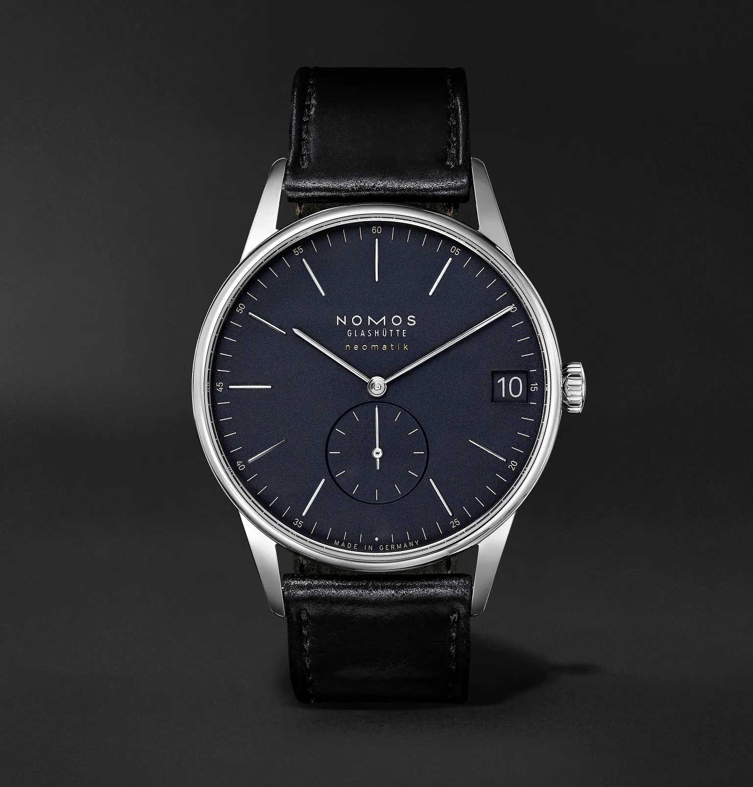 Orion Neomatik Datum Automatic 41mm Stainless Steel and Cordovan Leather Watch, Ref. No. 363 - 1