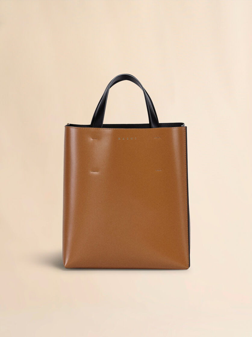 MUSEO SMALL BAG IN BROWN AND BLACK LEATHER - 1