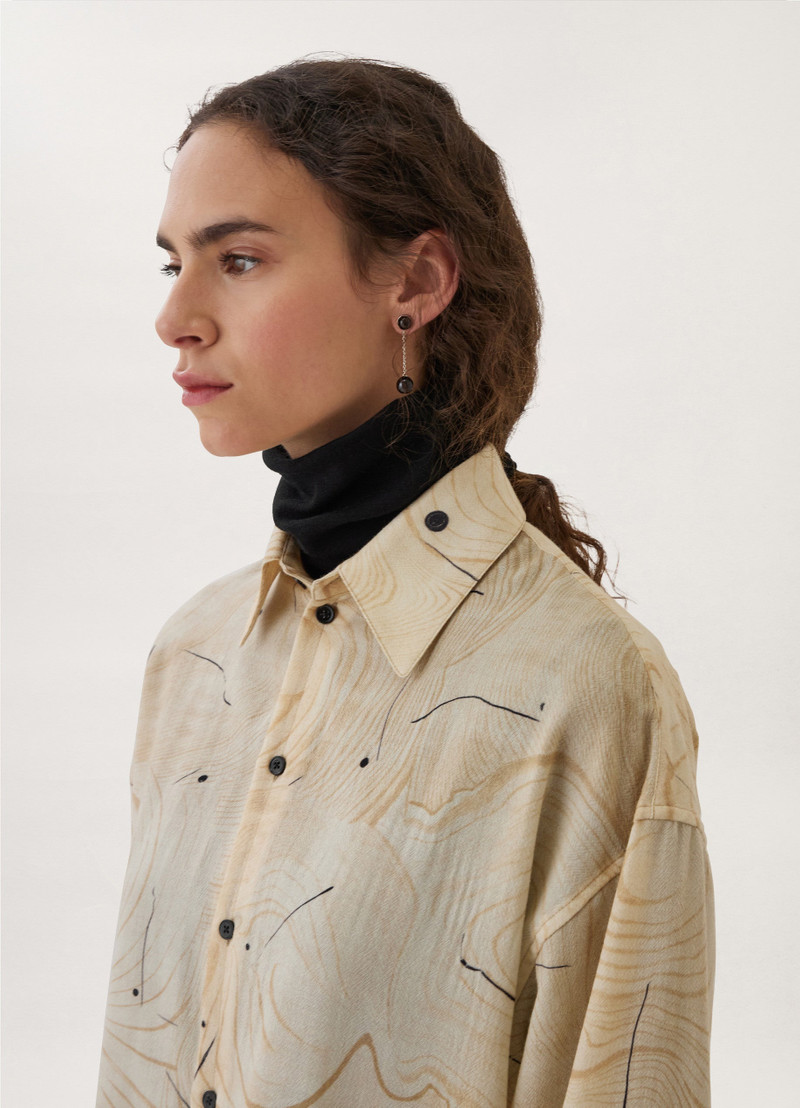 PRINTED REGULAR COLLAR TWISTED SHIRT
WOOD WOOL PRINT 9