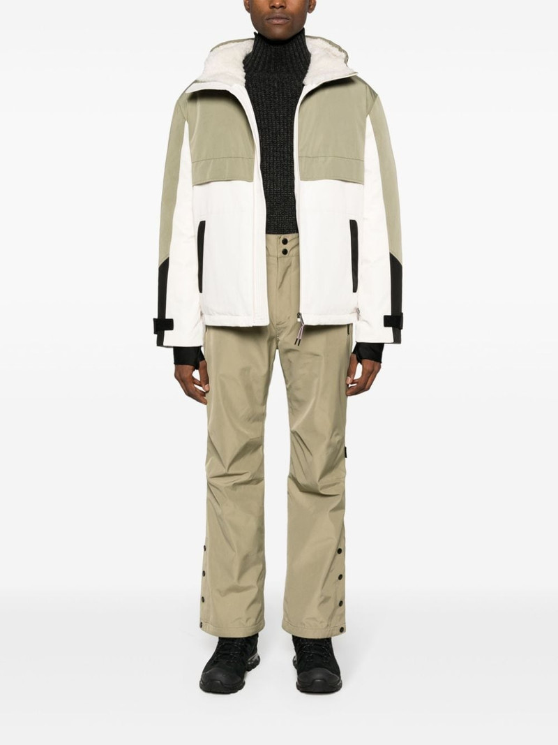 Yves Salomon logo-print strap straight-leg trousers outlook