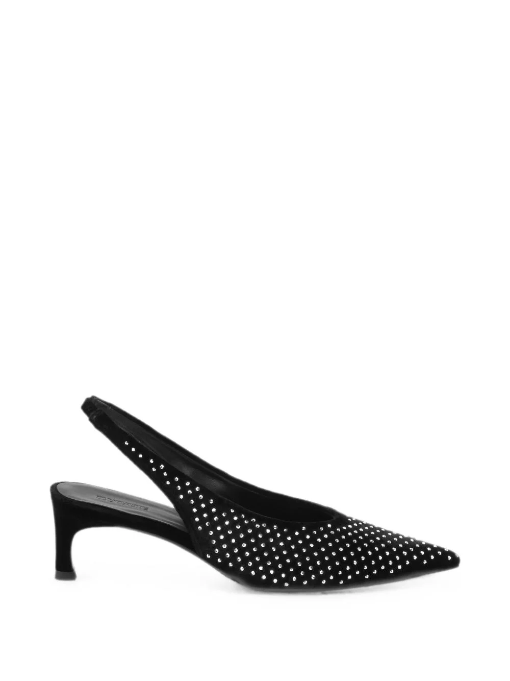 slingback rhinestone velvet pumps - 1