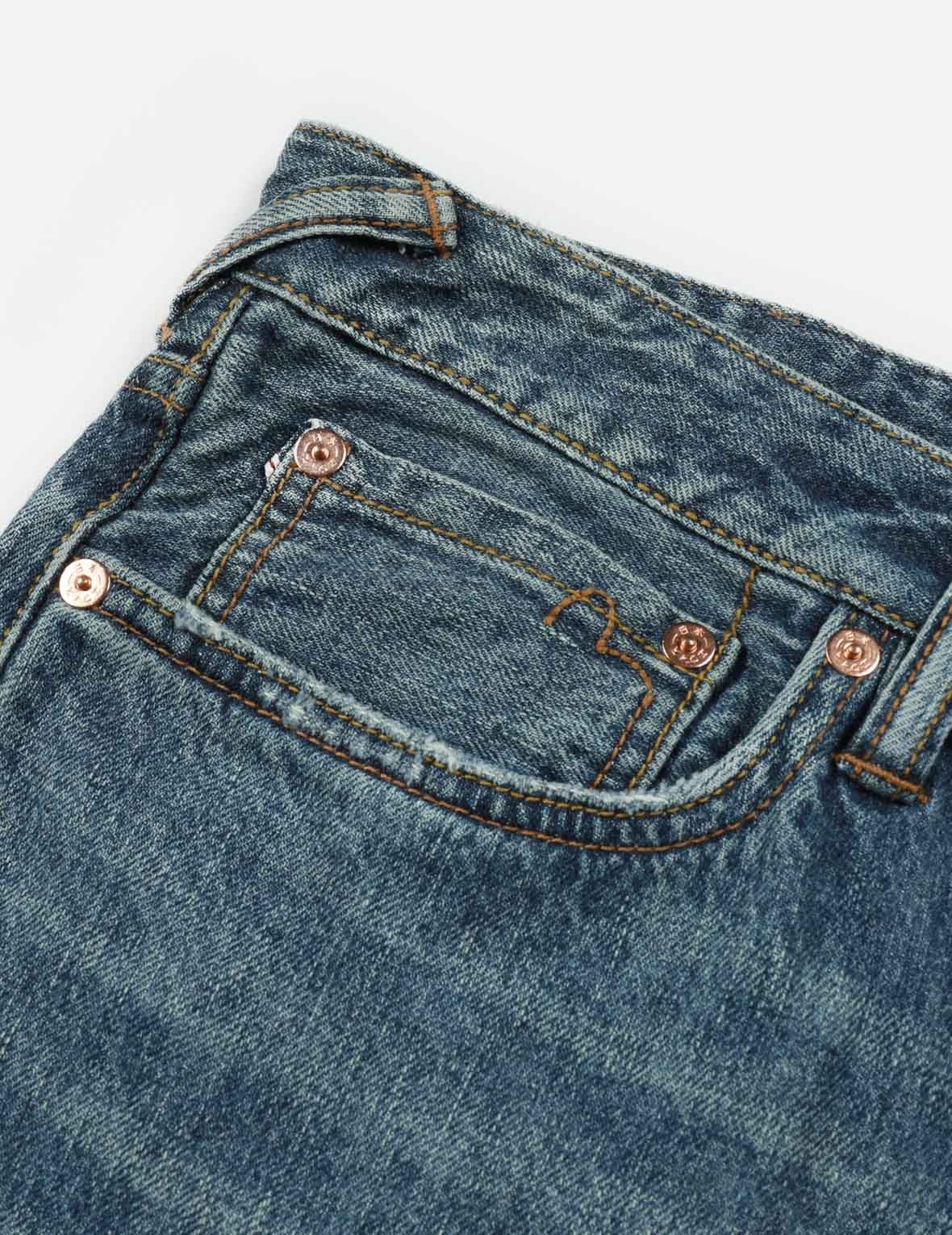 Washed and Distressed Seagull Patchwork and Logo Embroidery Cropped Jeans #2027 - 7