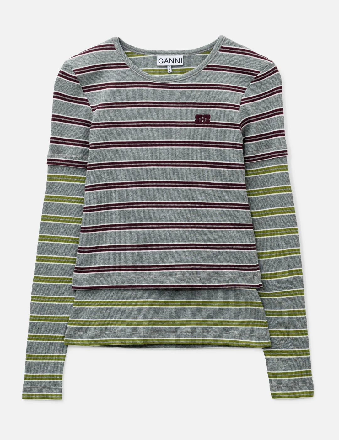 LONG-SLEEVE TOP IN DOUBLE STRIPE - 1