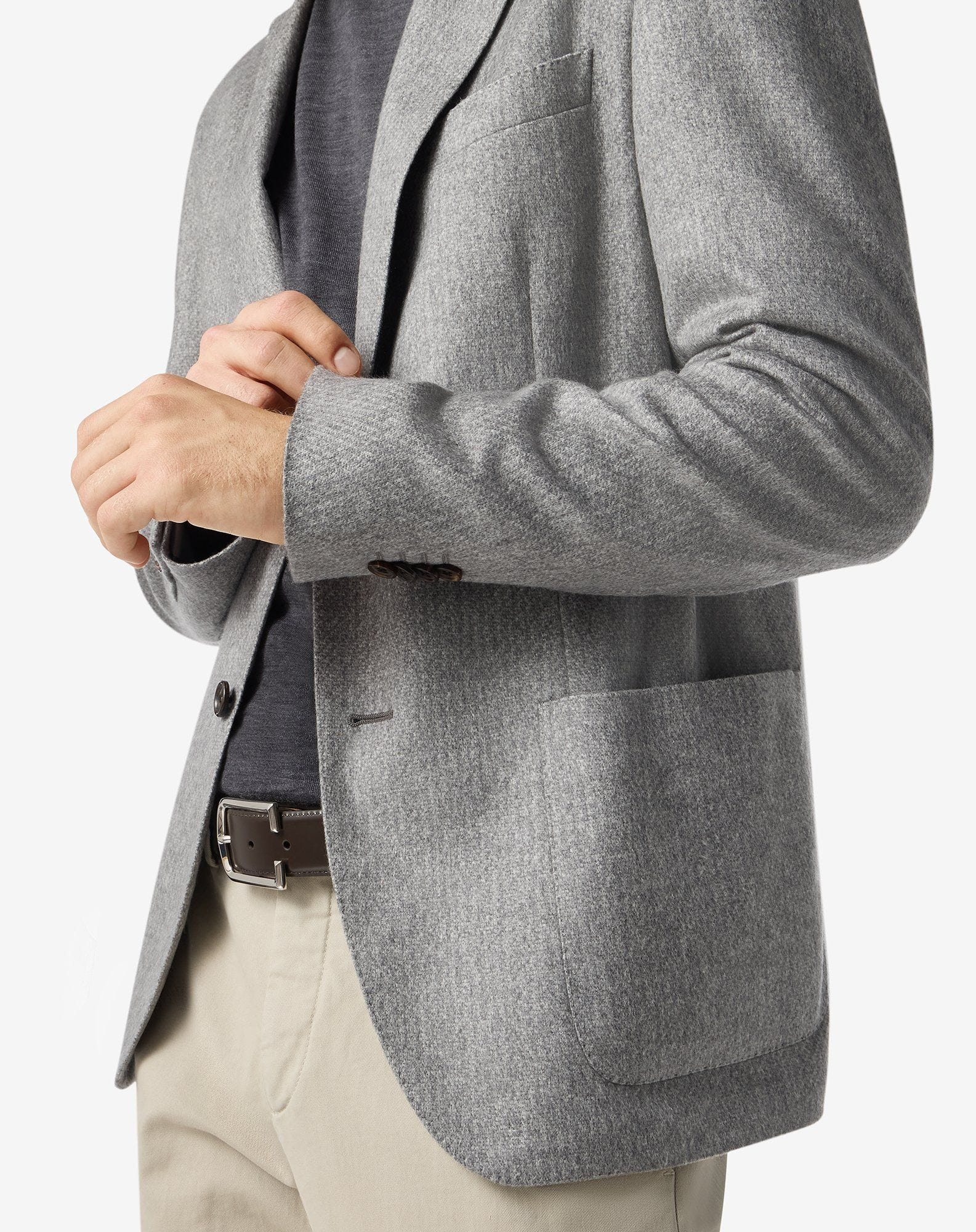 Grey cashmere and silk jacket - 5