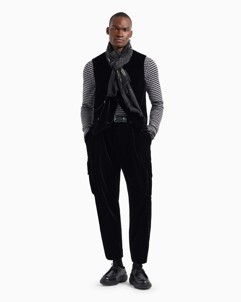 GIORGIO ARMANI Single-pleat velvet cargo trousers outlook