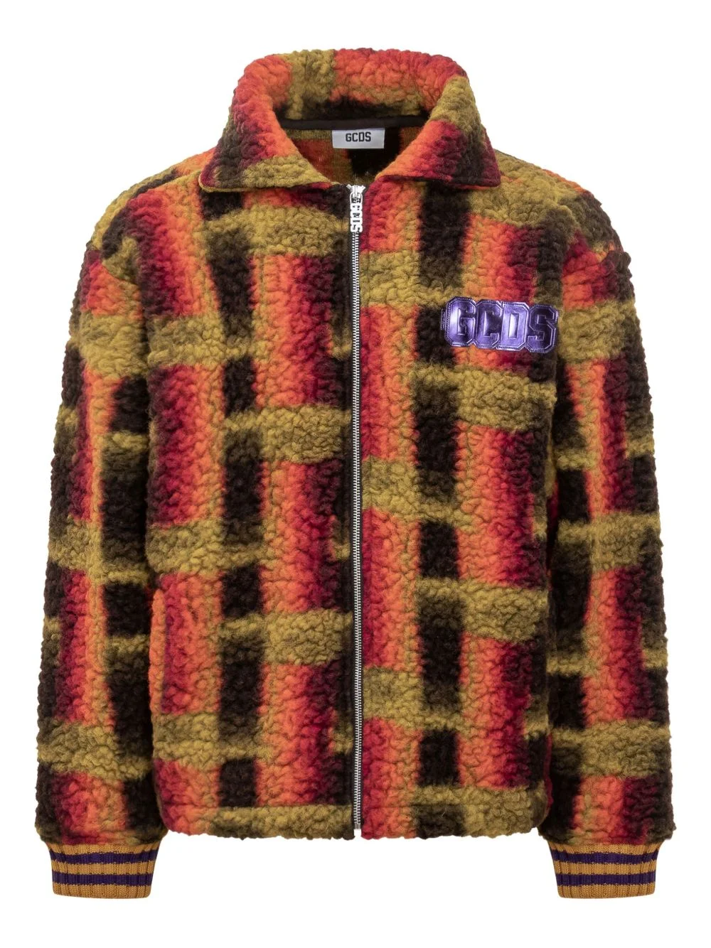 teddy-texture zip jacket - 1