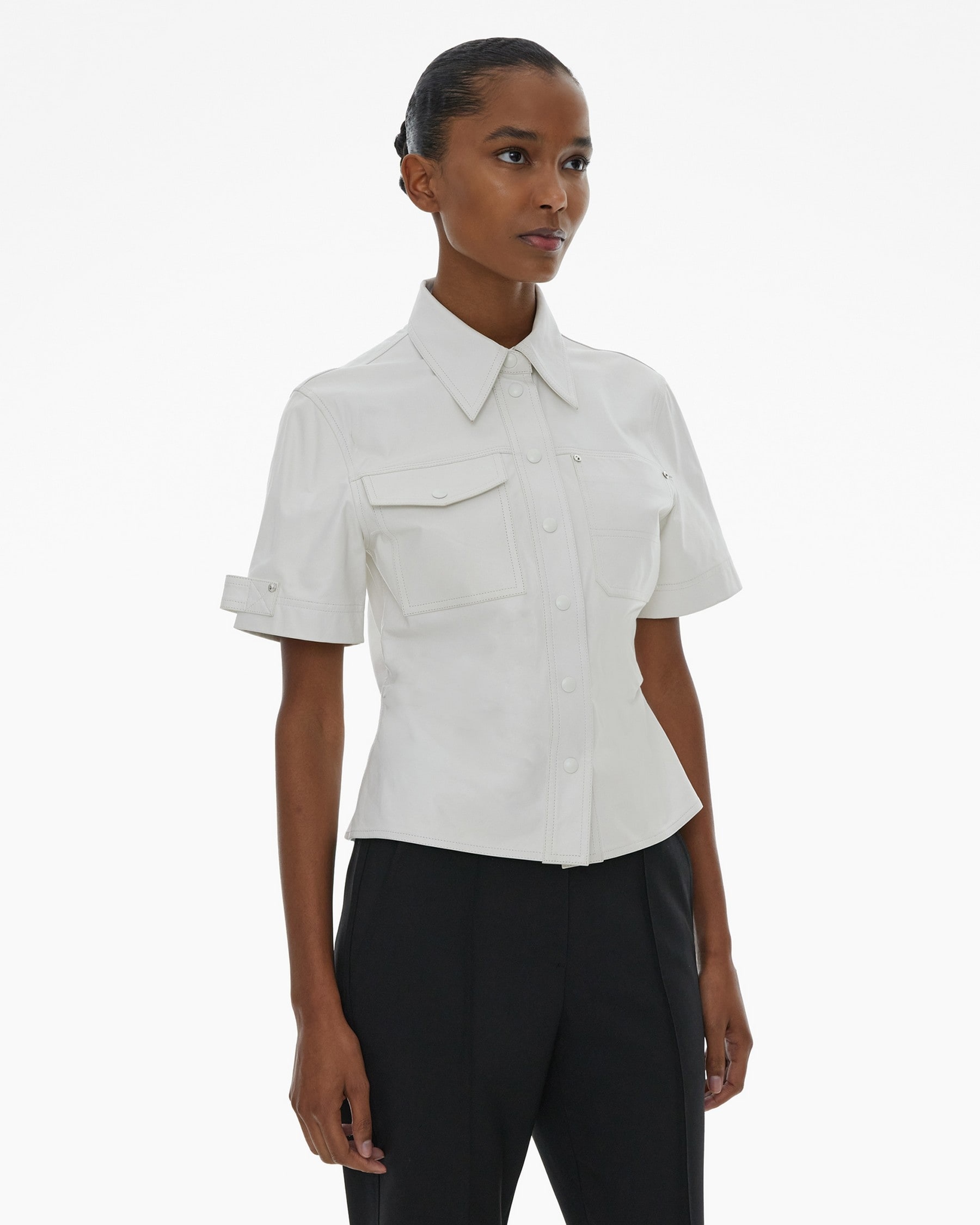 LEATHER UTILITY SHORT-SLEEVE SHIRT - 5
