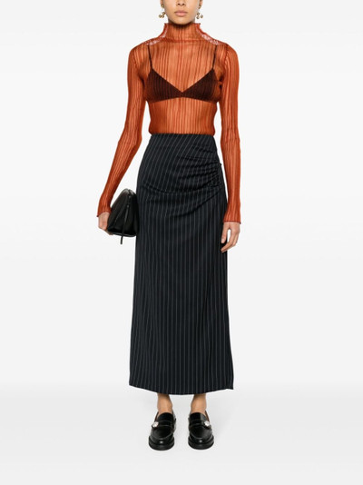 MSGM pinstripe-pattern draped pencil skirt outlook