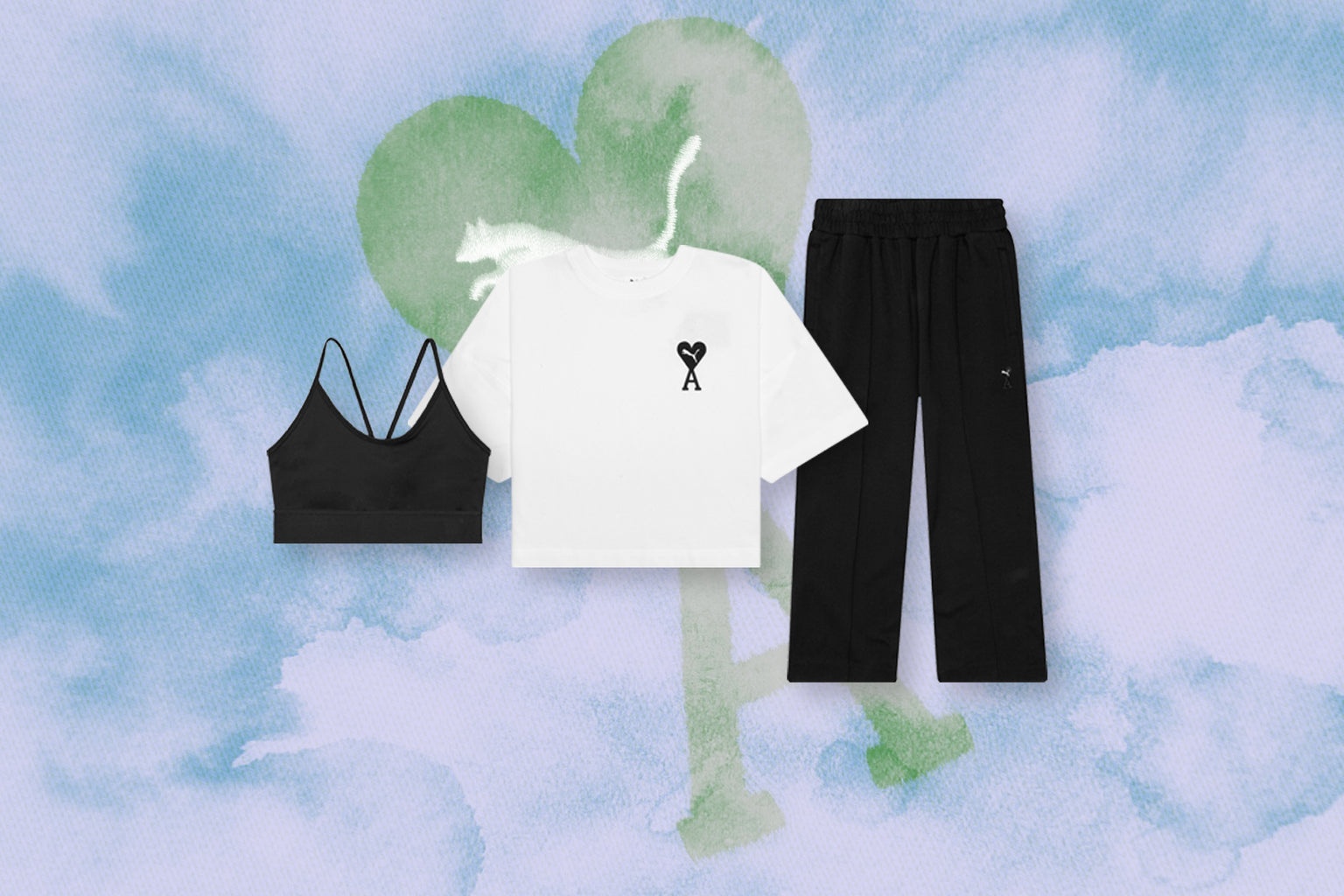 PUMA X AMI WOMEN'S WIDE PANTS - BLACK - 2