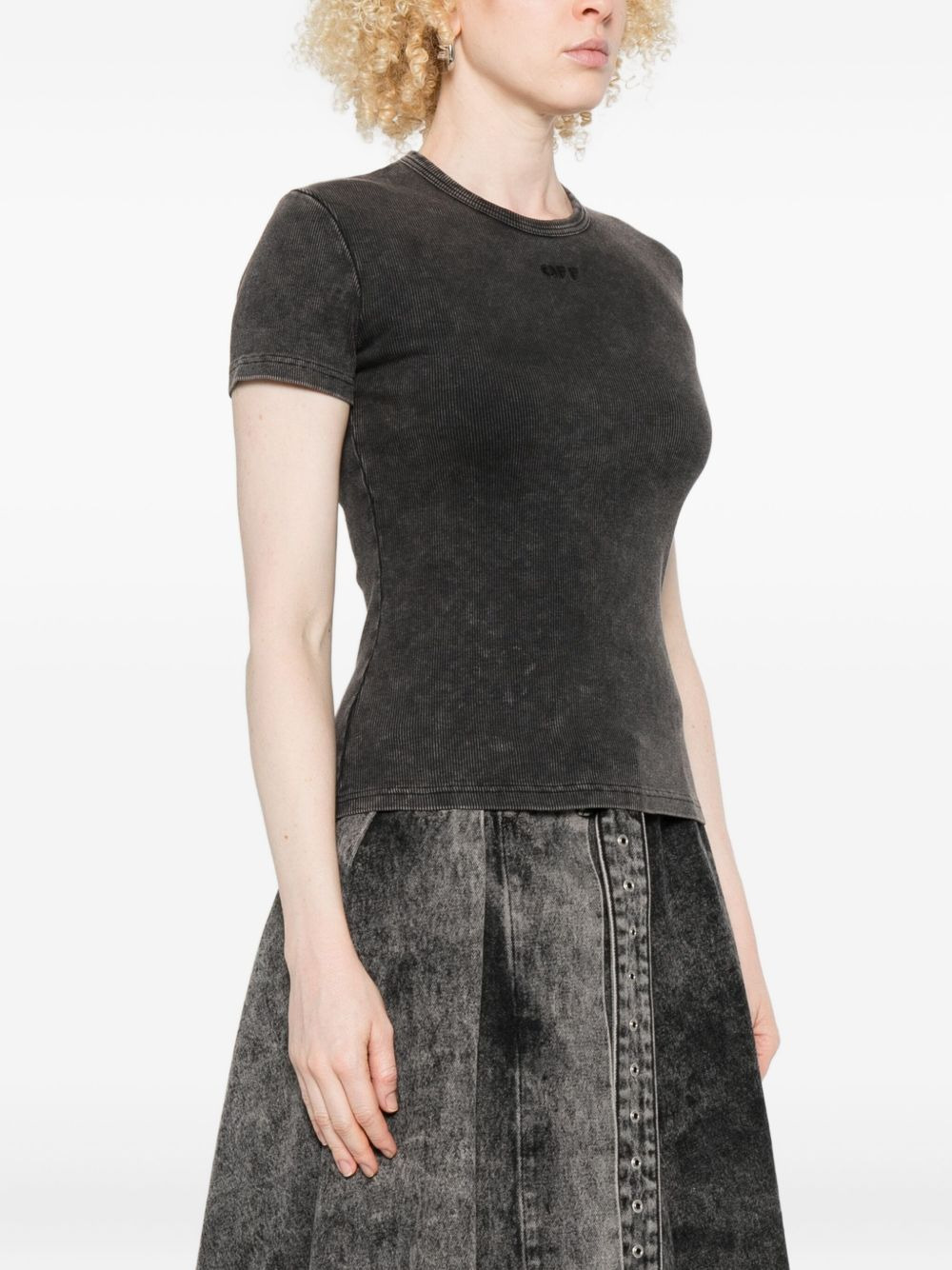 logo-embroidered T-shirt - 3