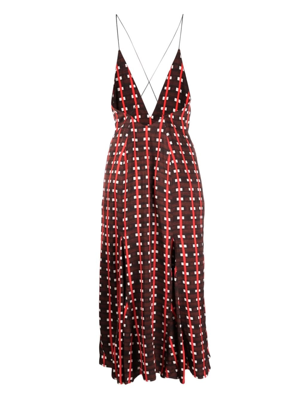 geometric-print V-neck maxi dress - 2