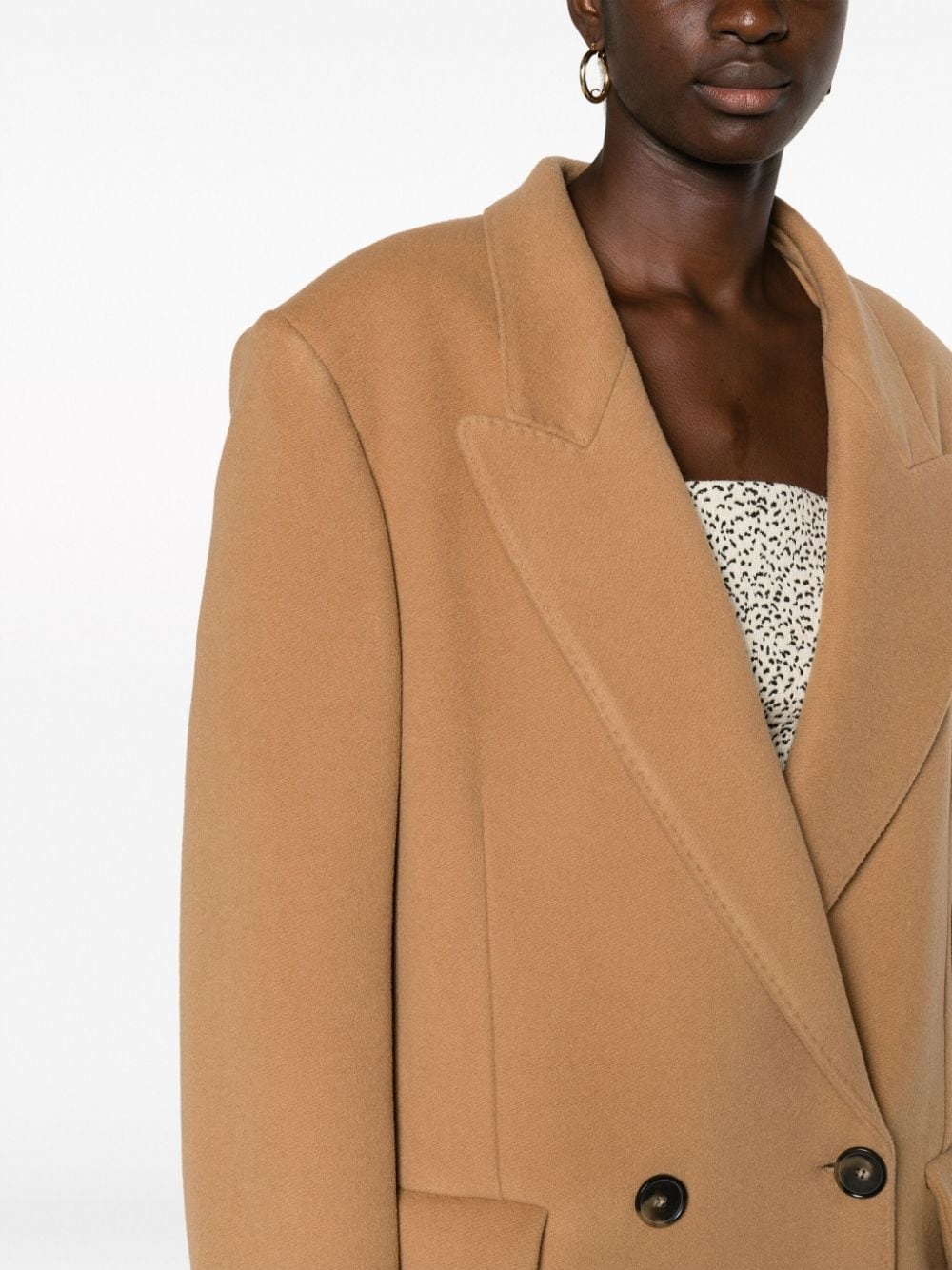 double-breasted wool coat - 5