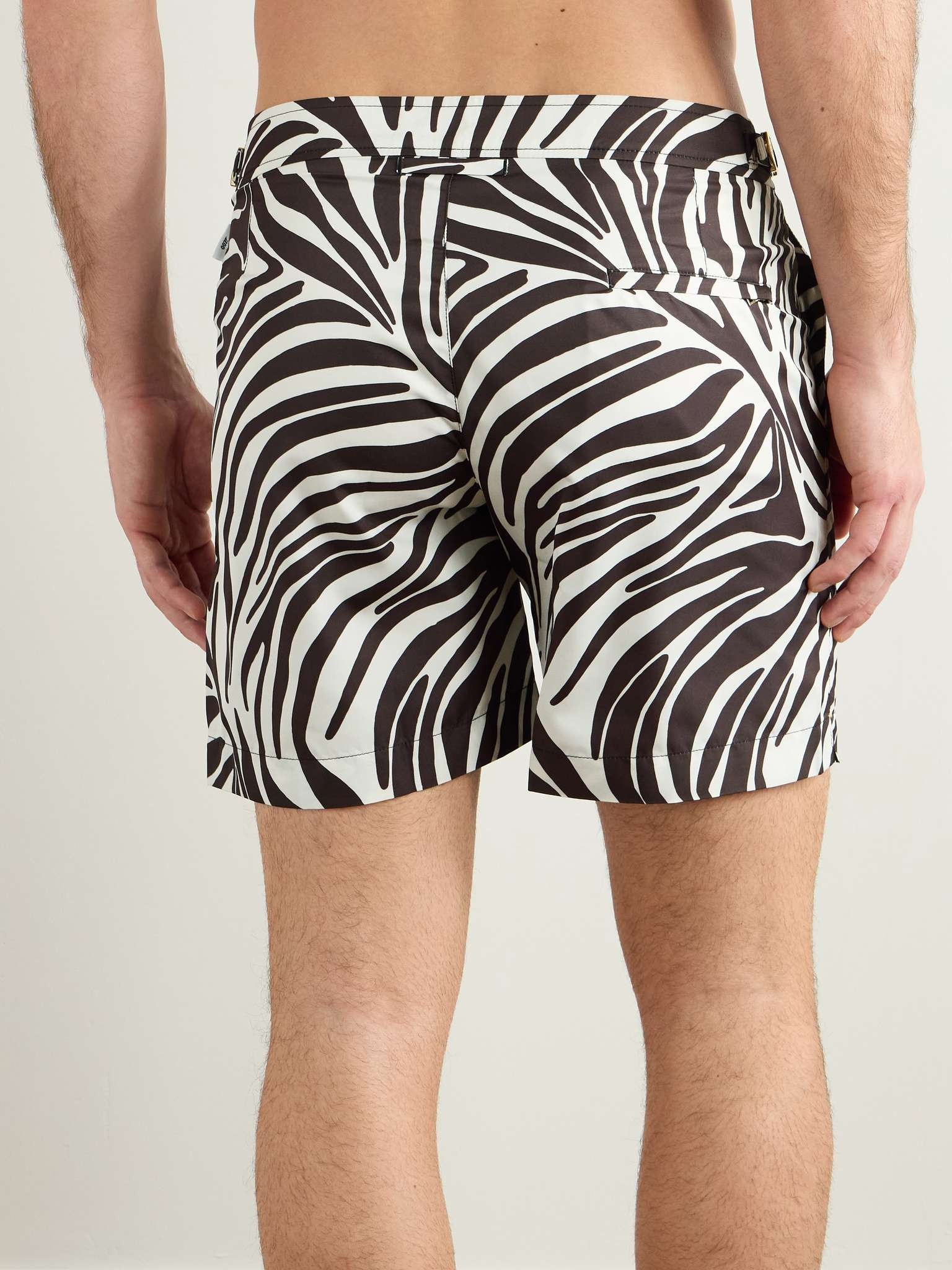 + 007 Bulldog Straight-Leg Zebra-Print Recycled Swim Shorts - 3