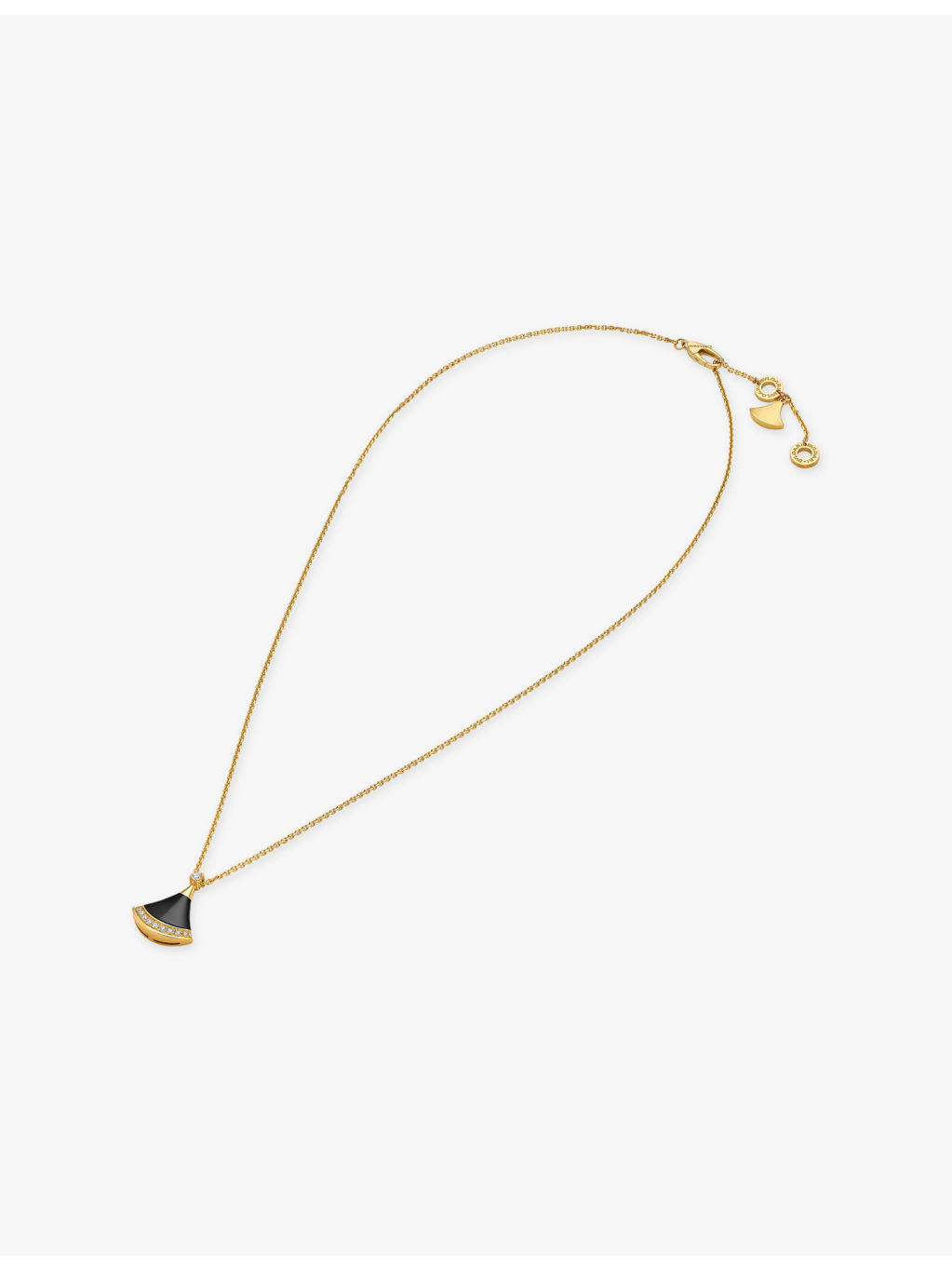 Divas' Dream 18ct Yellow-Gold, Black Onyx and 0.10ct Brilliant-Cut Diamond Necklace - 2
