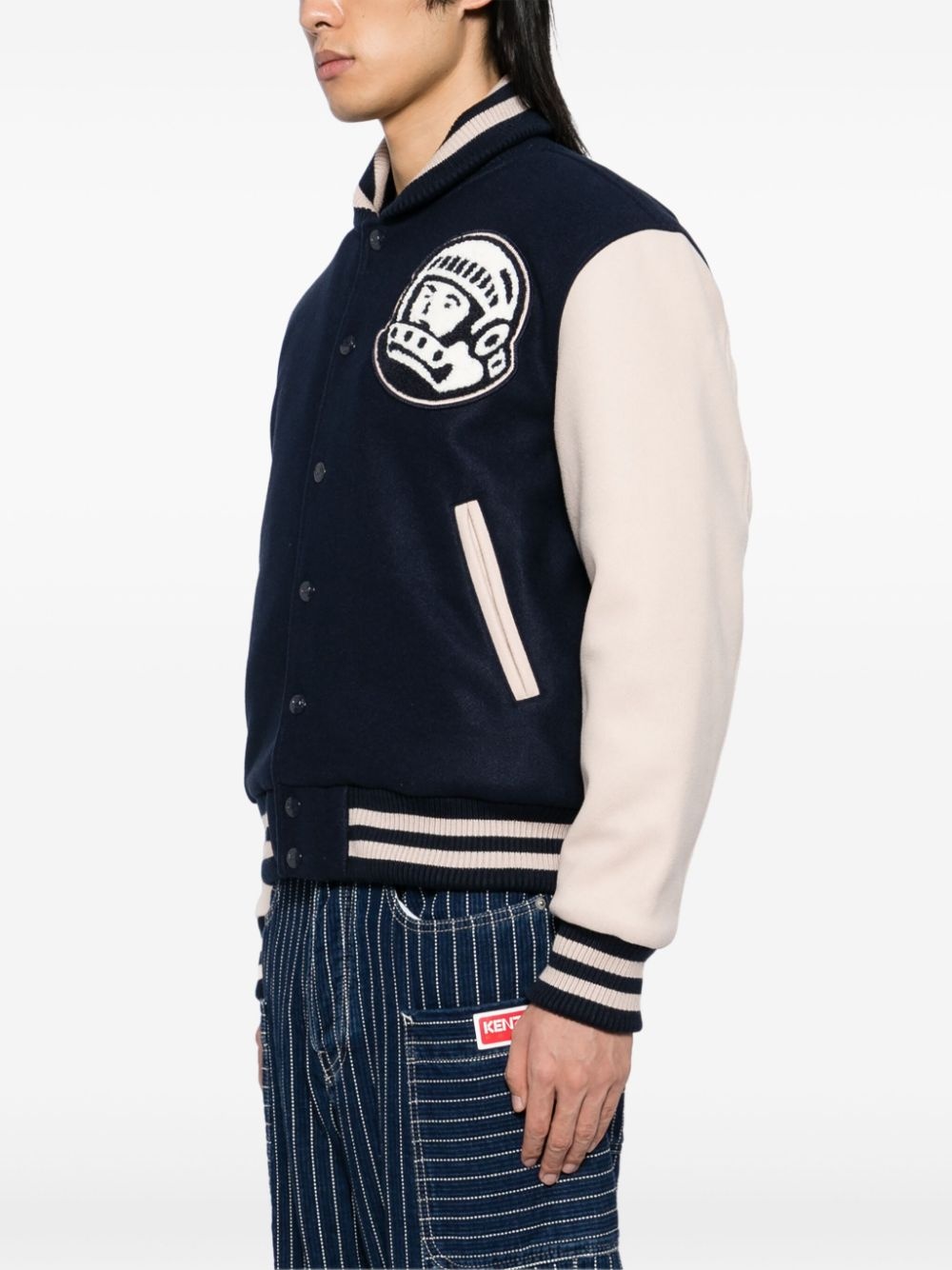 logo-patched bomber jacket - 3