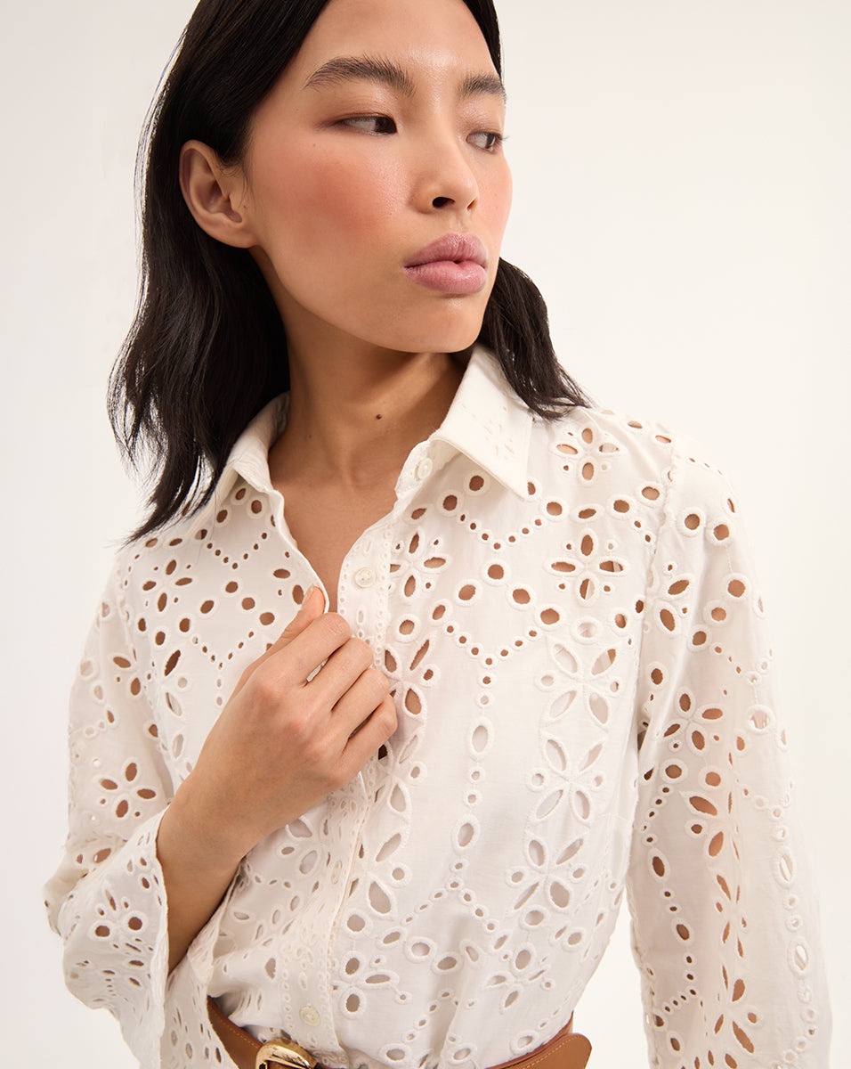 SUMATRA COTTON EYELET DRESS - 3