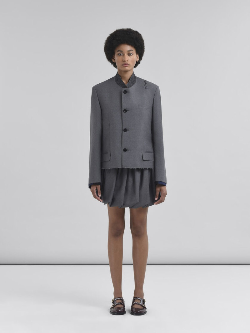 Marni GREY JACKET WITH MANDARIN COLLAR AND MARNI SYMBOL outlook