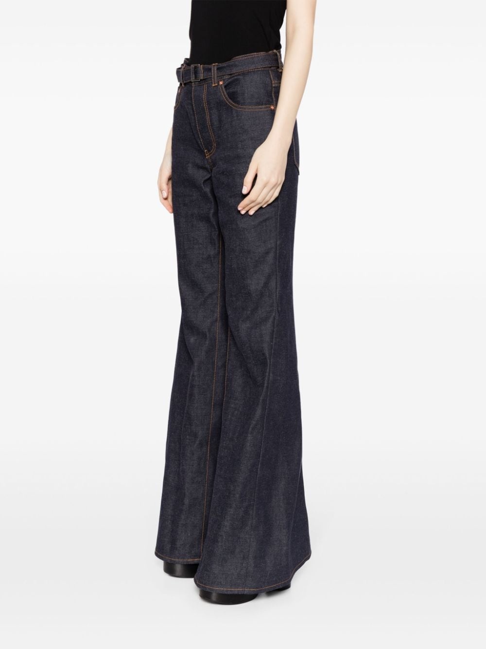 mid-rise flared jeans - 3