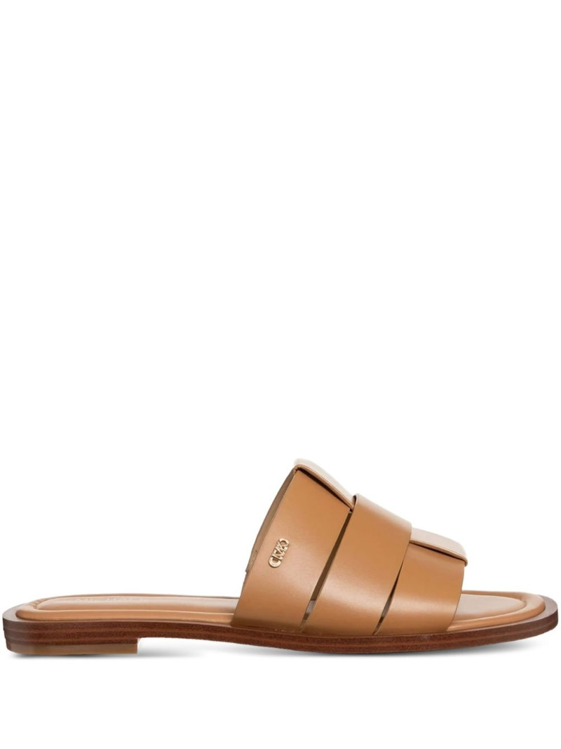 leather cross-strap flat sandals 1