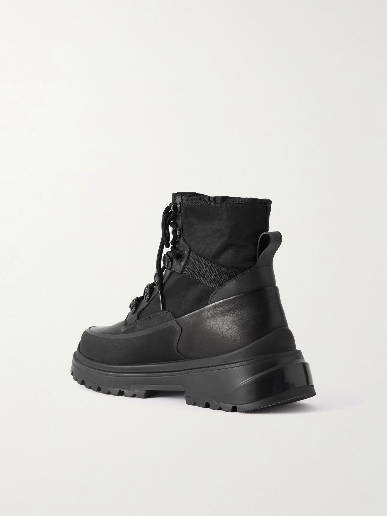 Keystone Rubber-Trimmed Leather and Twill Boots Black - 4