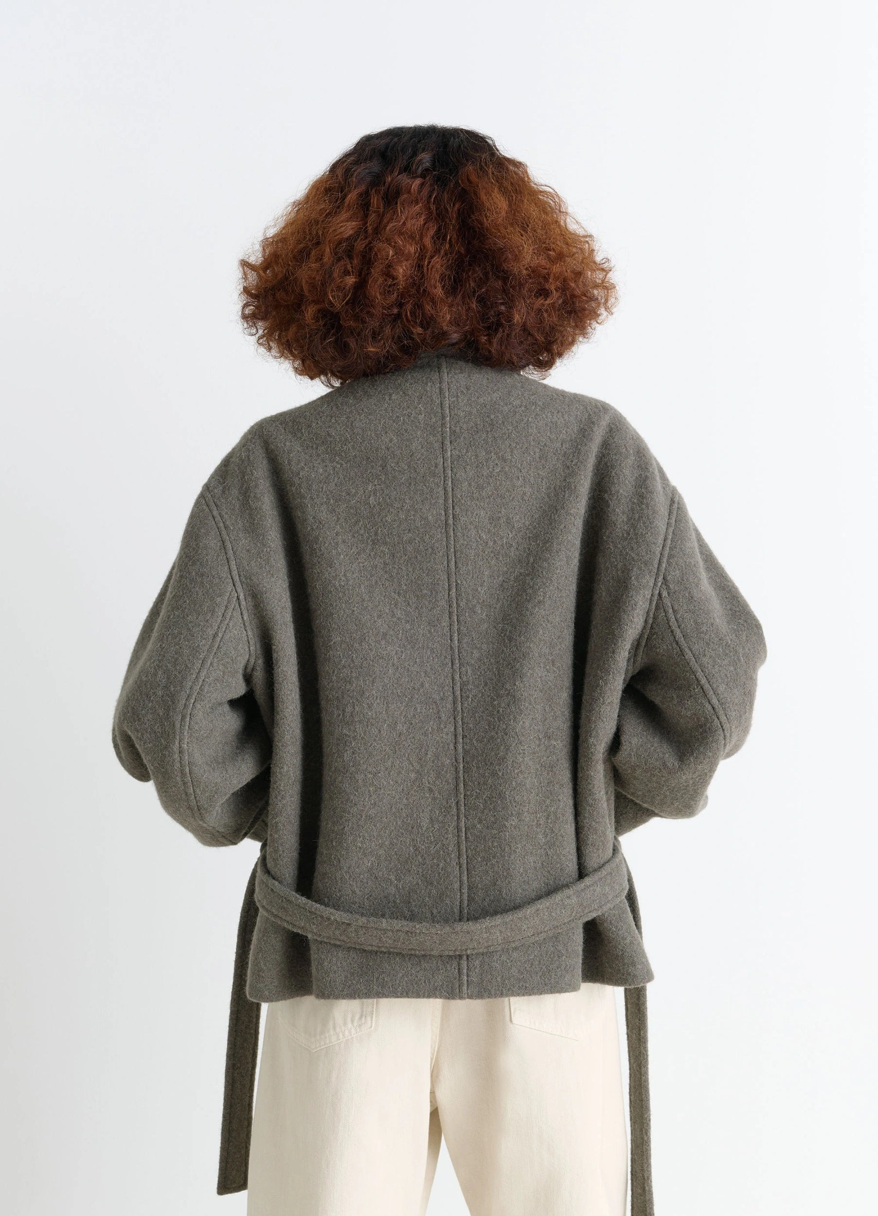 SHORT ASYMMETRICAL BATHROBE COAT - 5