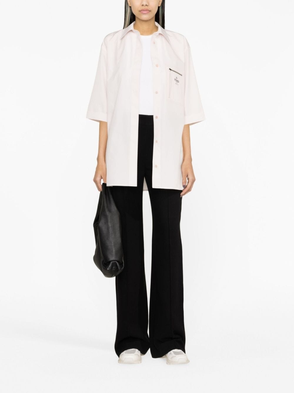logo-print cotton shirt - 2