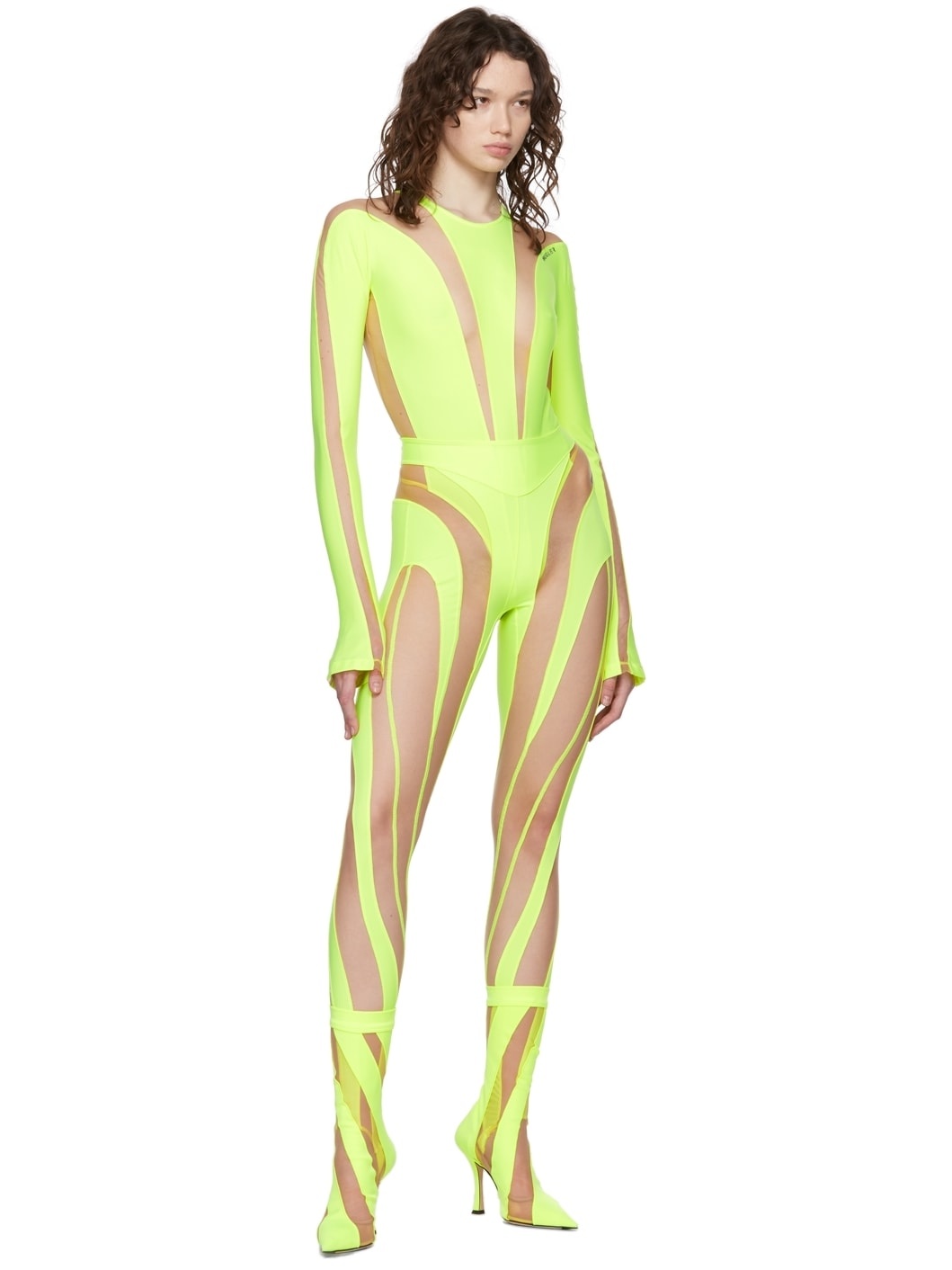 Yellow Mugler Edition Sock Ankle Boots - 5