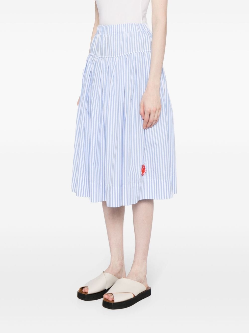 striped cotton midi skirt - 3