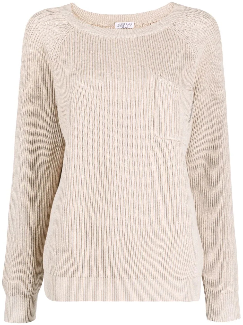 ribbed-knit pocket jumper - 1