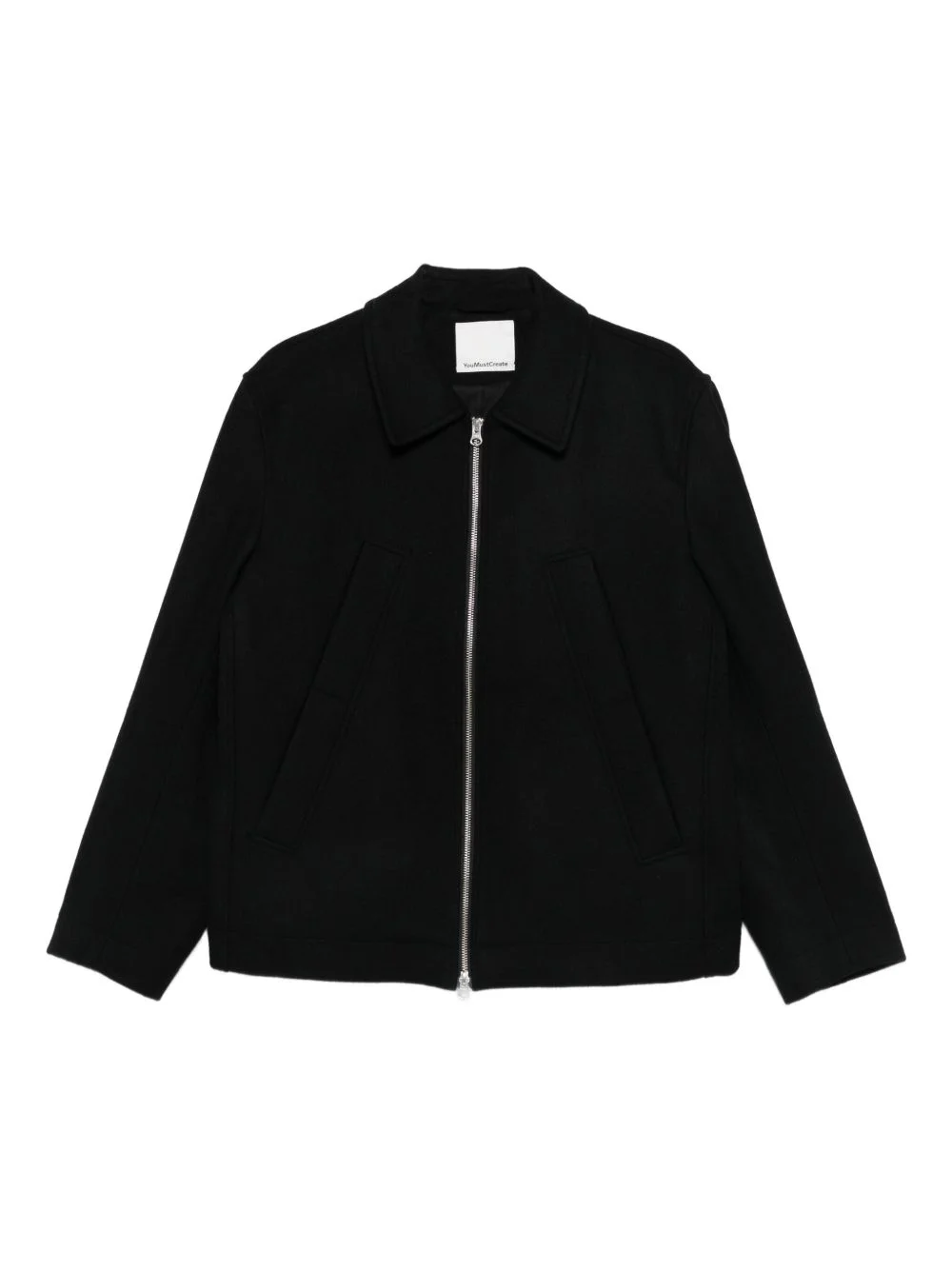 zip-up wool jacket - 1