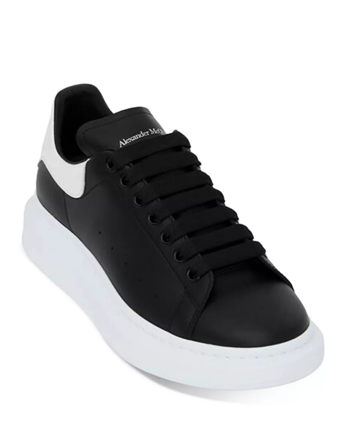 Men's Oversized Leather Heel Detail Sneakers - 5