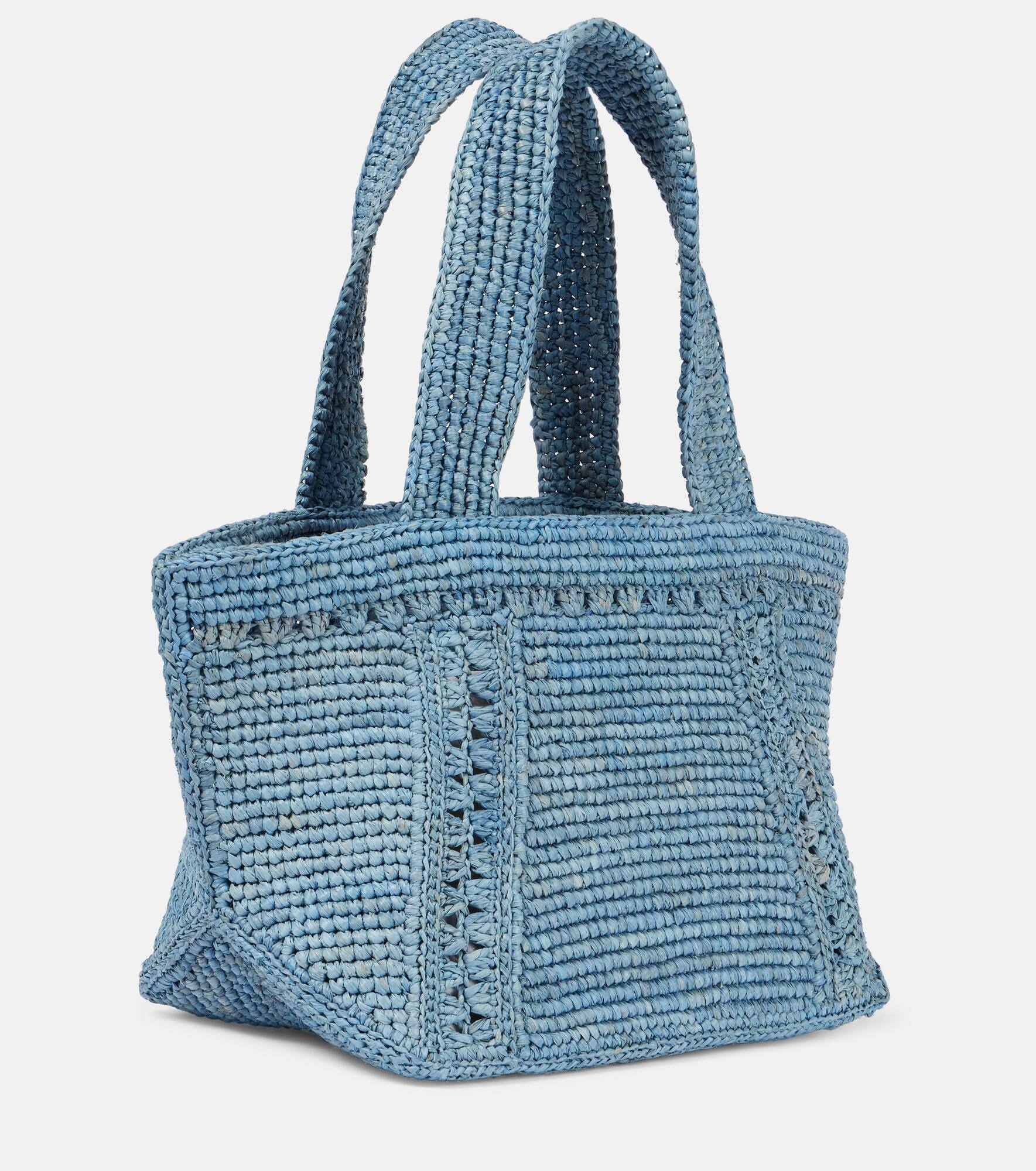 Trapeze Small raffia shopper - 4
