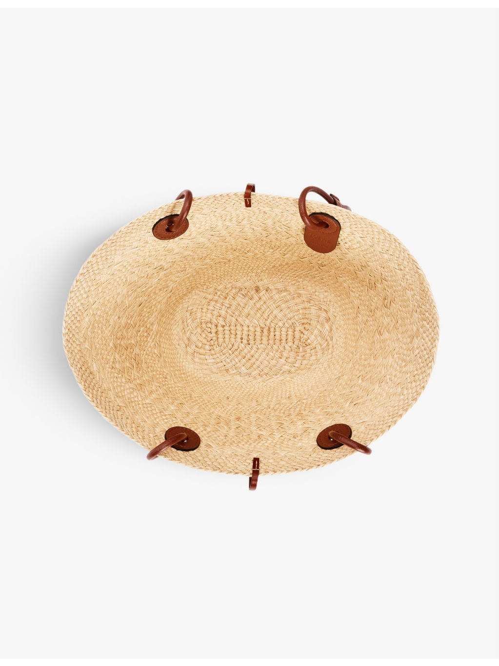 Anagram small iraca palm and leather basket bag - 3