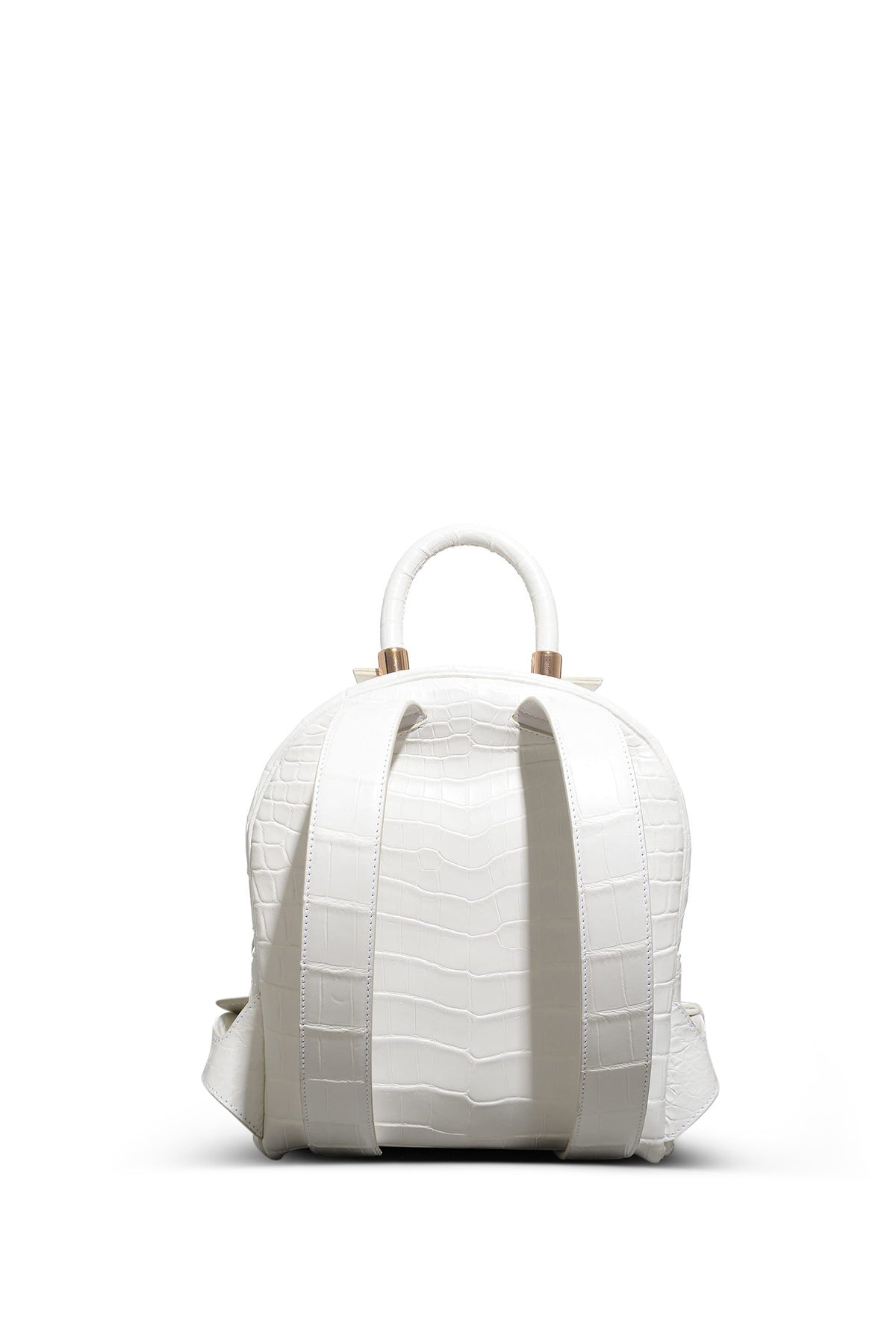 Mini Billie Backpack in Ivory Crocodile Leather - 3