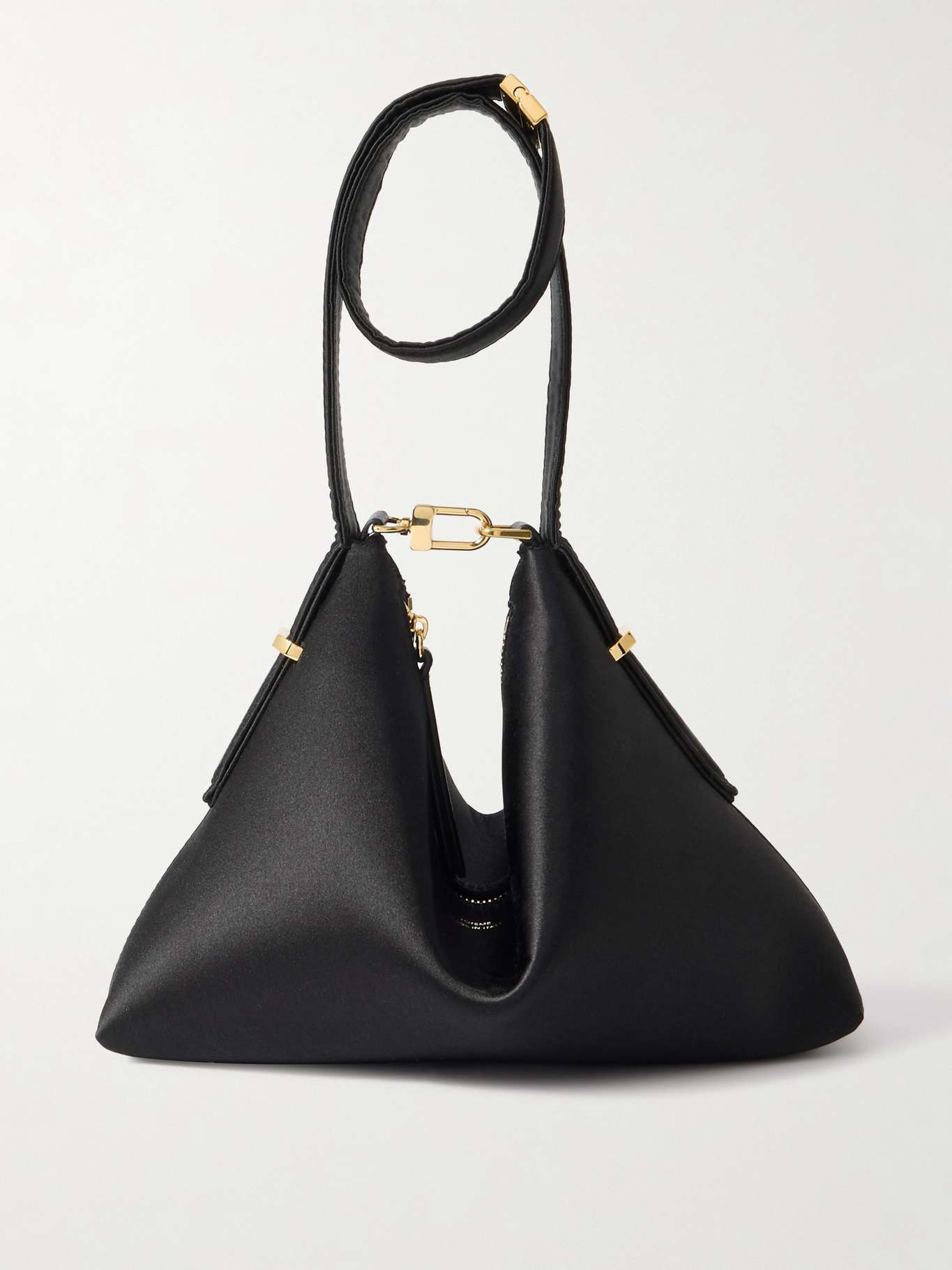 Bevel satin clutch Black - 1