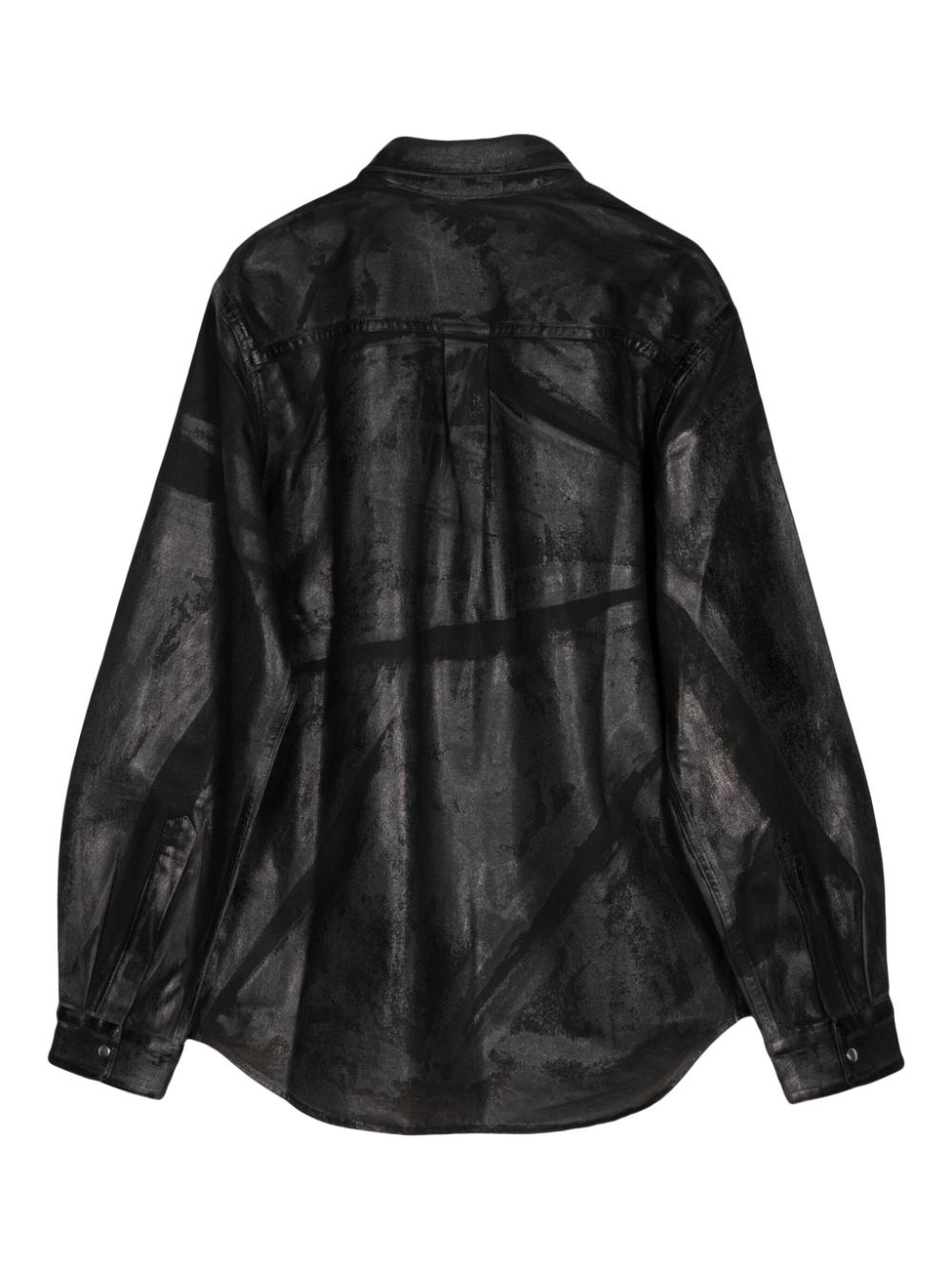 foil-print denim shirt jacket - 2