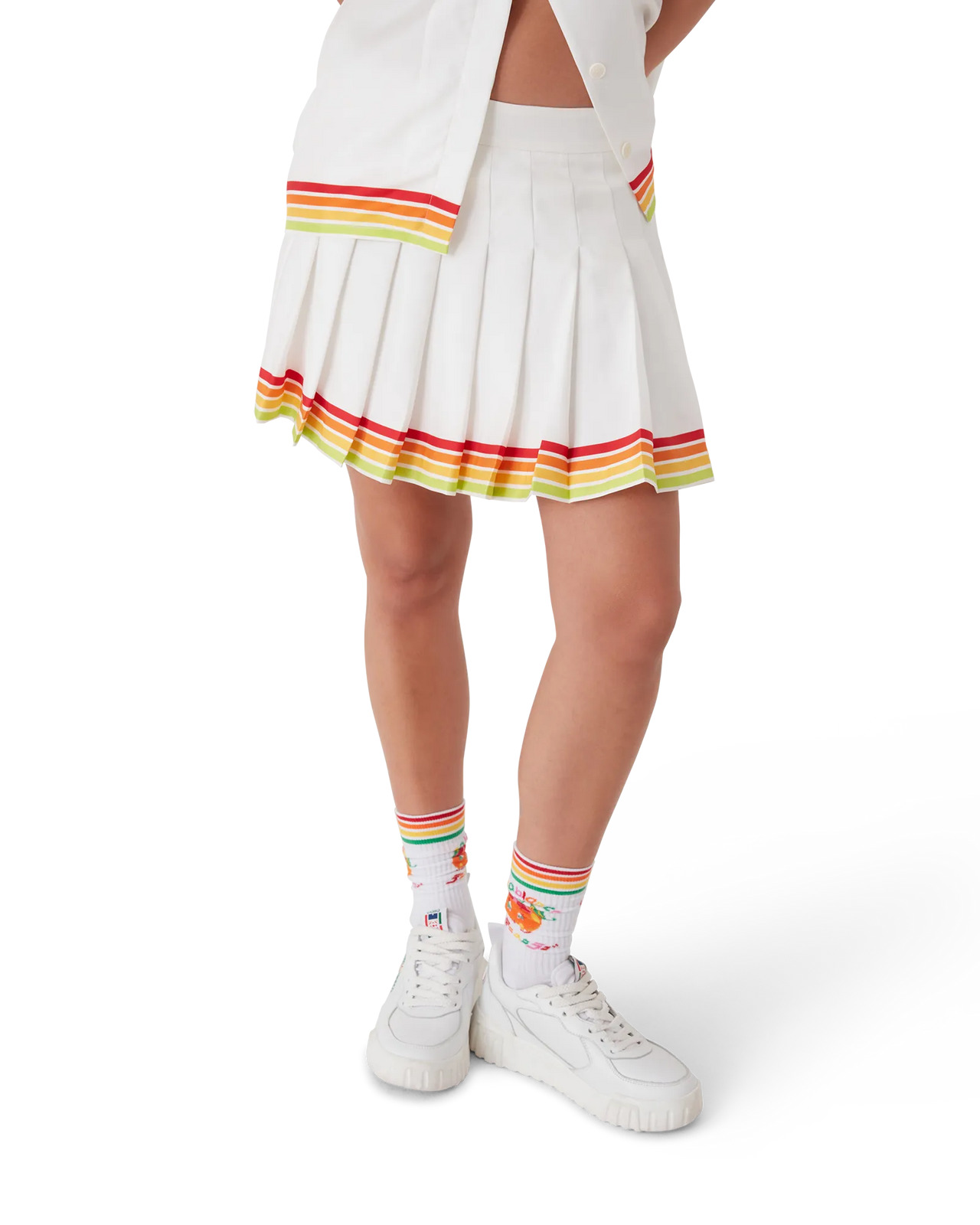 Orange Mascot Pleated Silk Twill Skirt | Casablanca Paris - 4