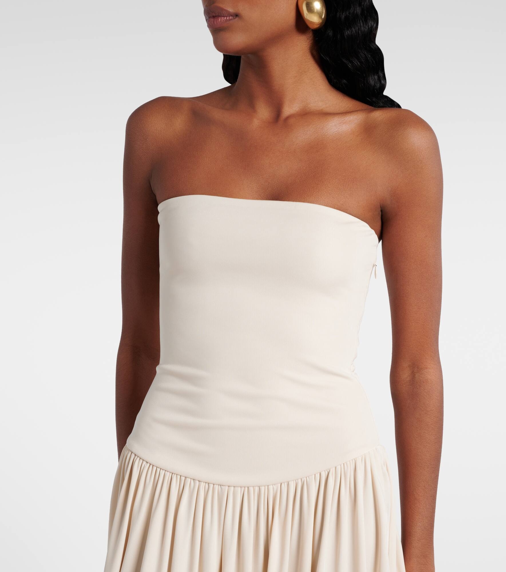 Dia strapless gathered midi dress - 4