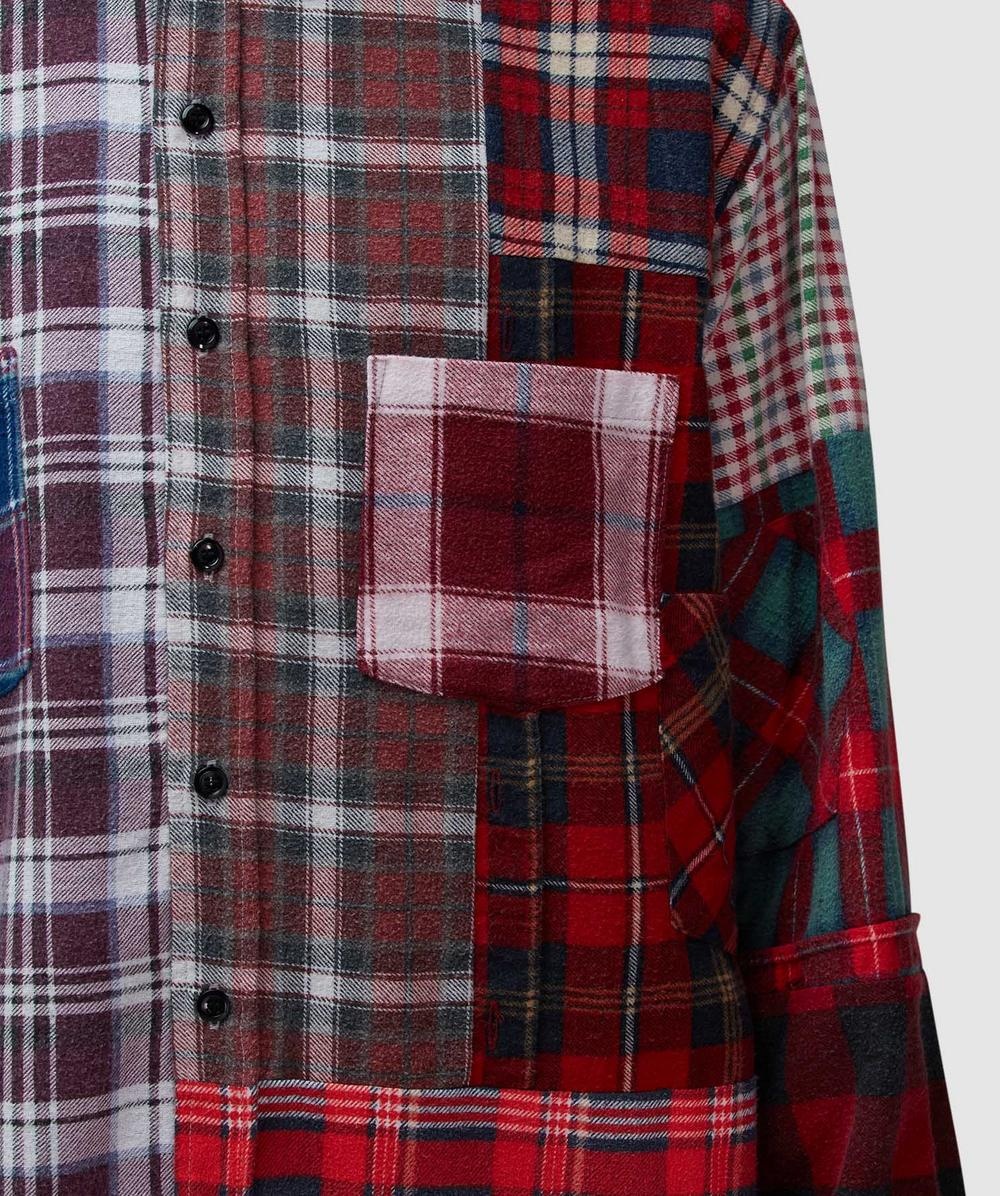 Straight hem flannel shirt - 5