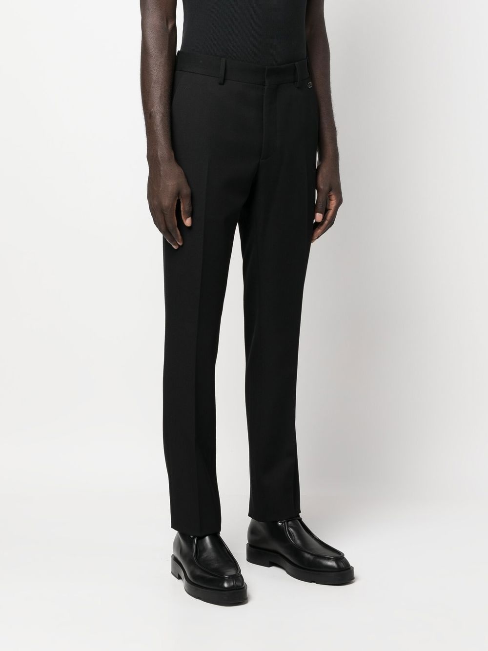 logo-plaque tailored trousers - 3