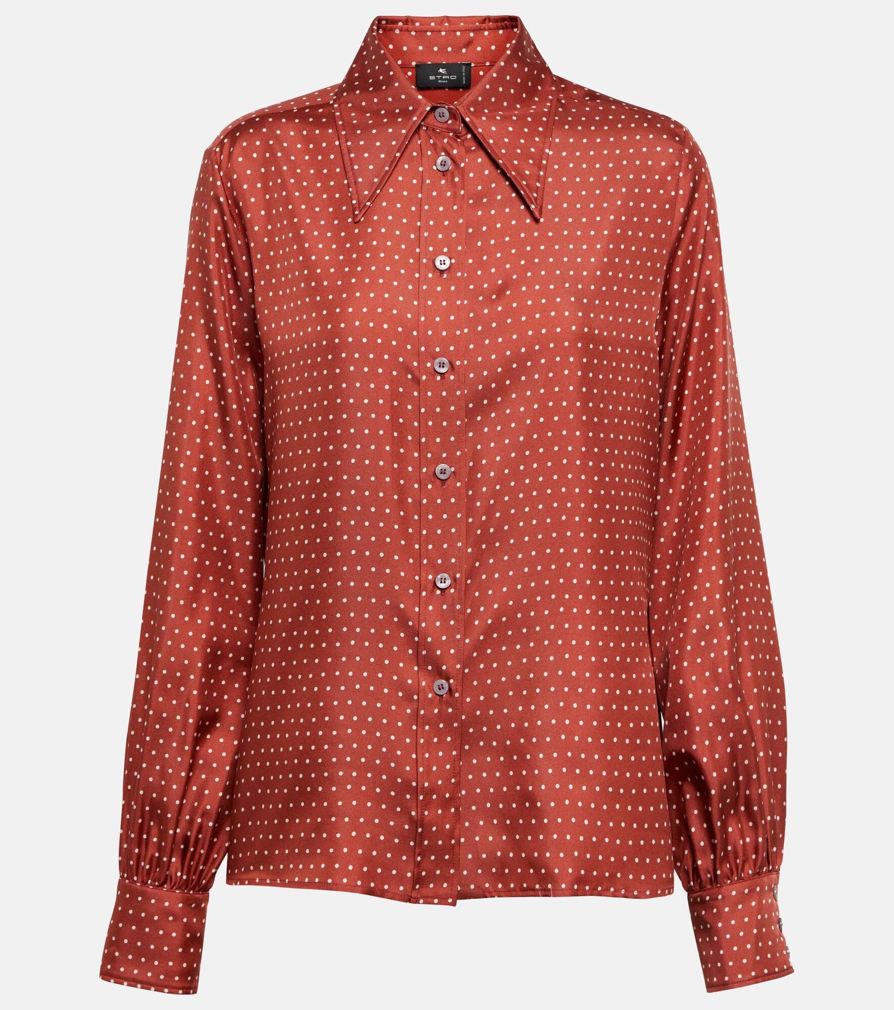 Polka-dot silk shirt - 1