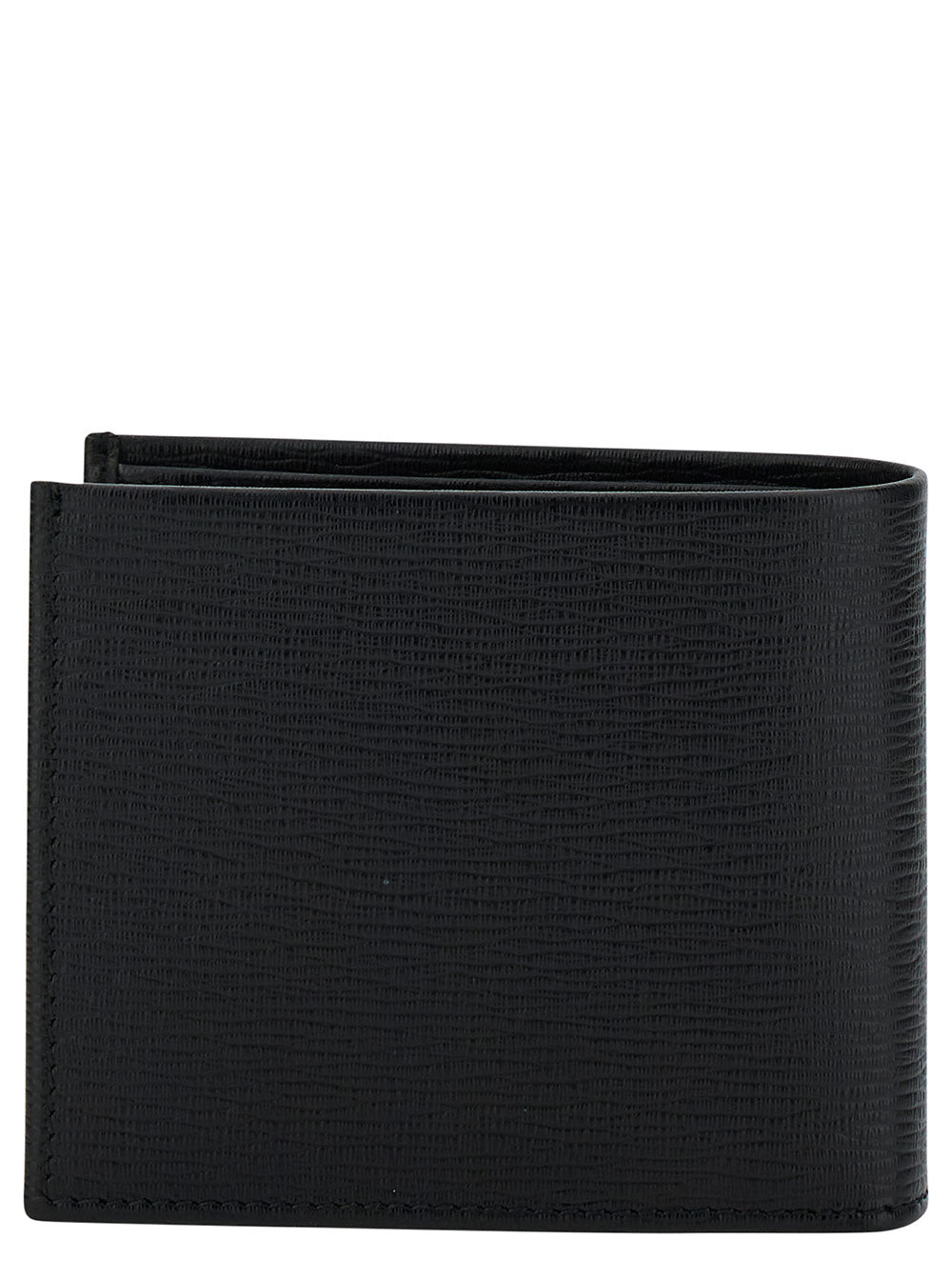 Ferragamo Men Black Gancini Bi-Fold Wallet In Leather Man - 3